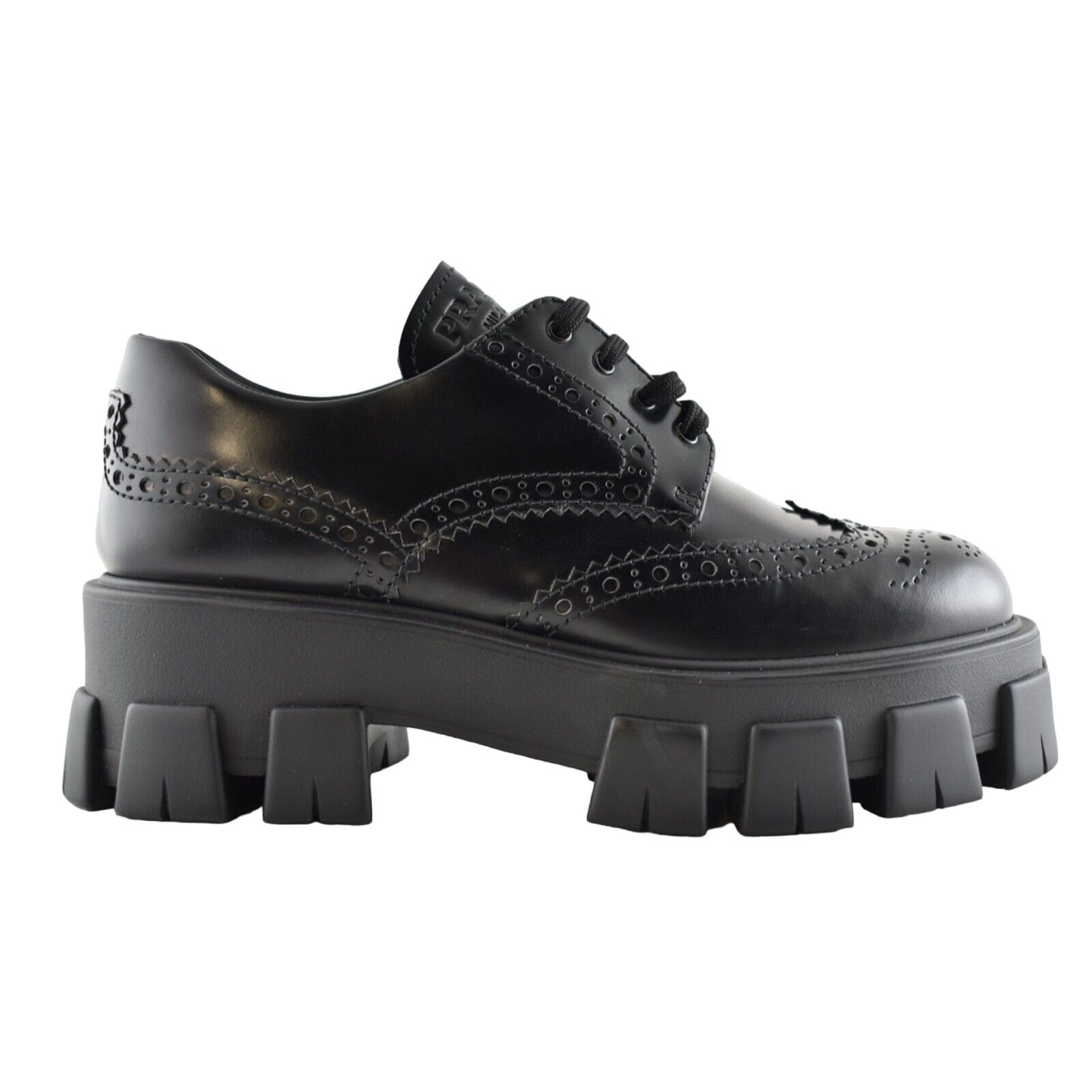Prada Monolith Brogue Platform Loafer Creeper Lace Up Flat 39.5 Size US 9.5 / IT 39.5 - 1 Thumbnail
