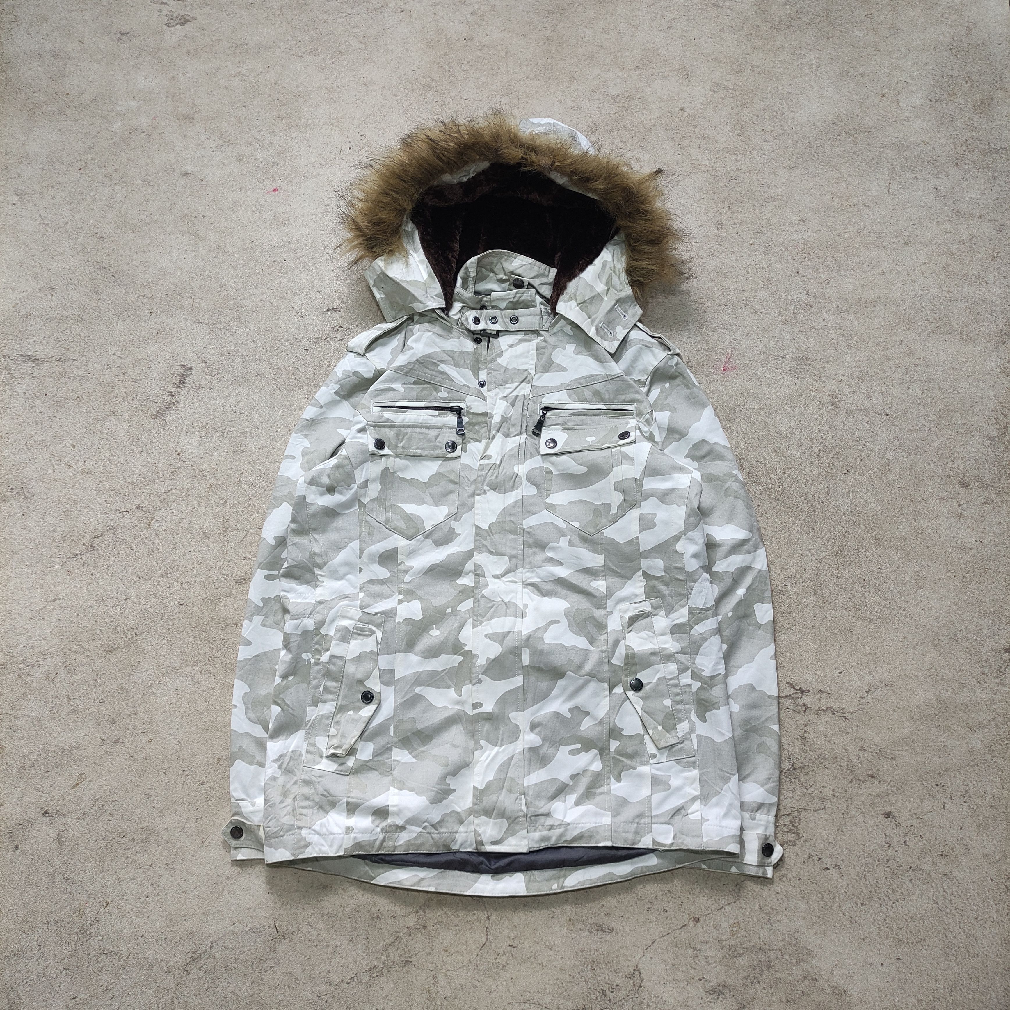 Semantic Design Fur Jacket Camo 2000s
