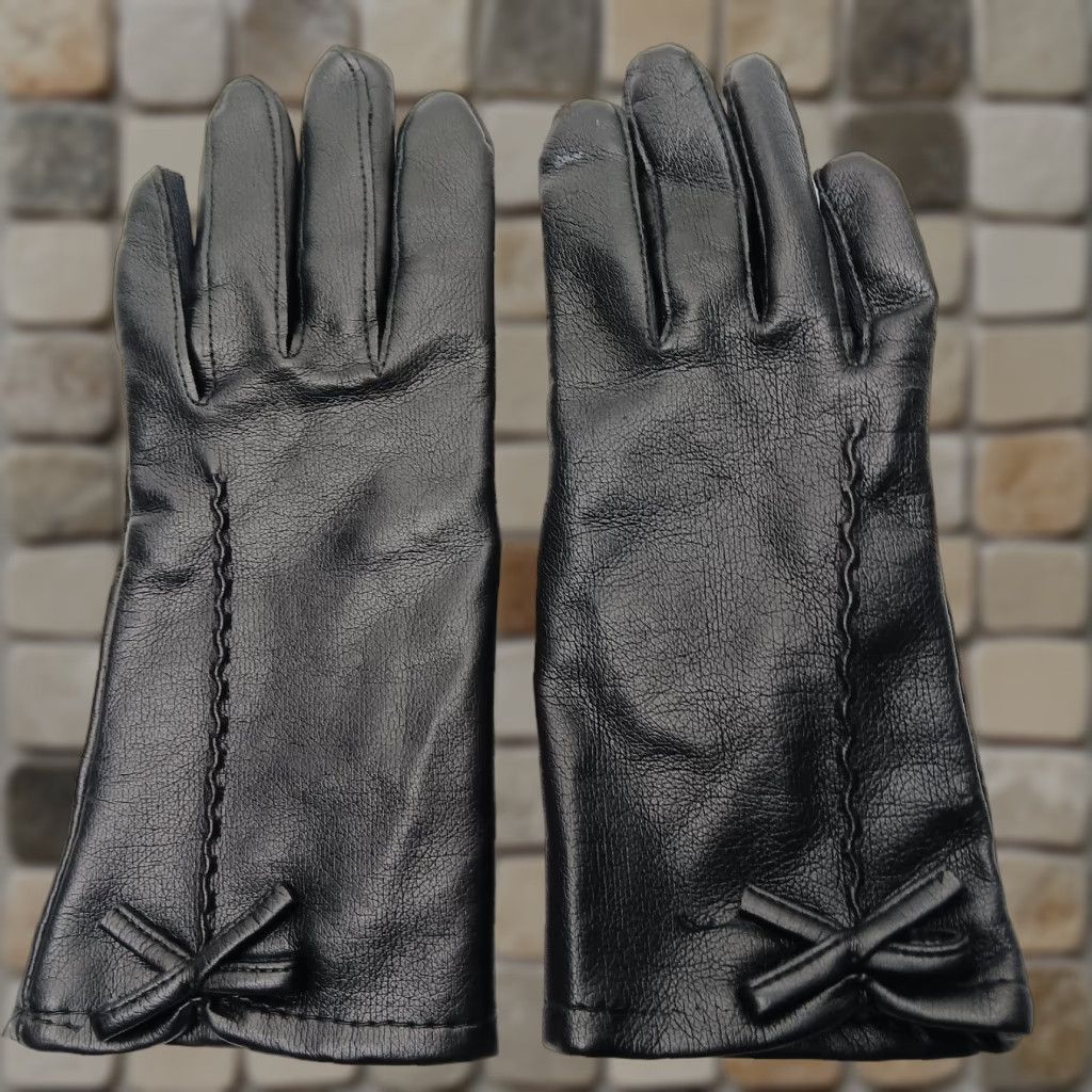 Vintage VINTAGE Unbranded Jelmin Vinyl Gloves Tricot Lining Women XS Black Everyday 8.75" Medium-Finger 3" Length Size ONE SIZE - 1 Thumbnail