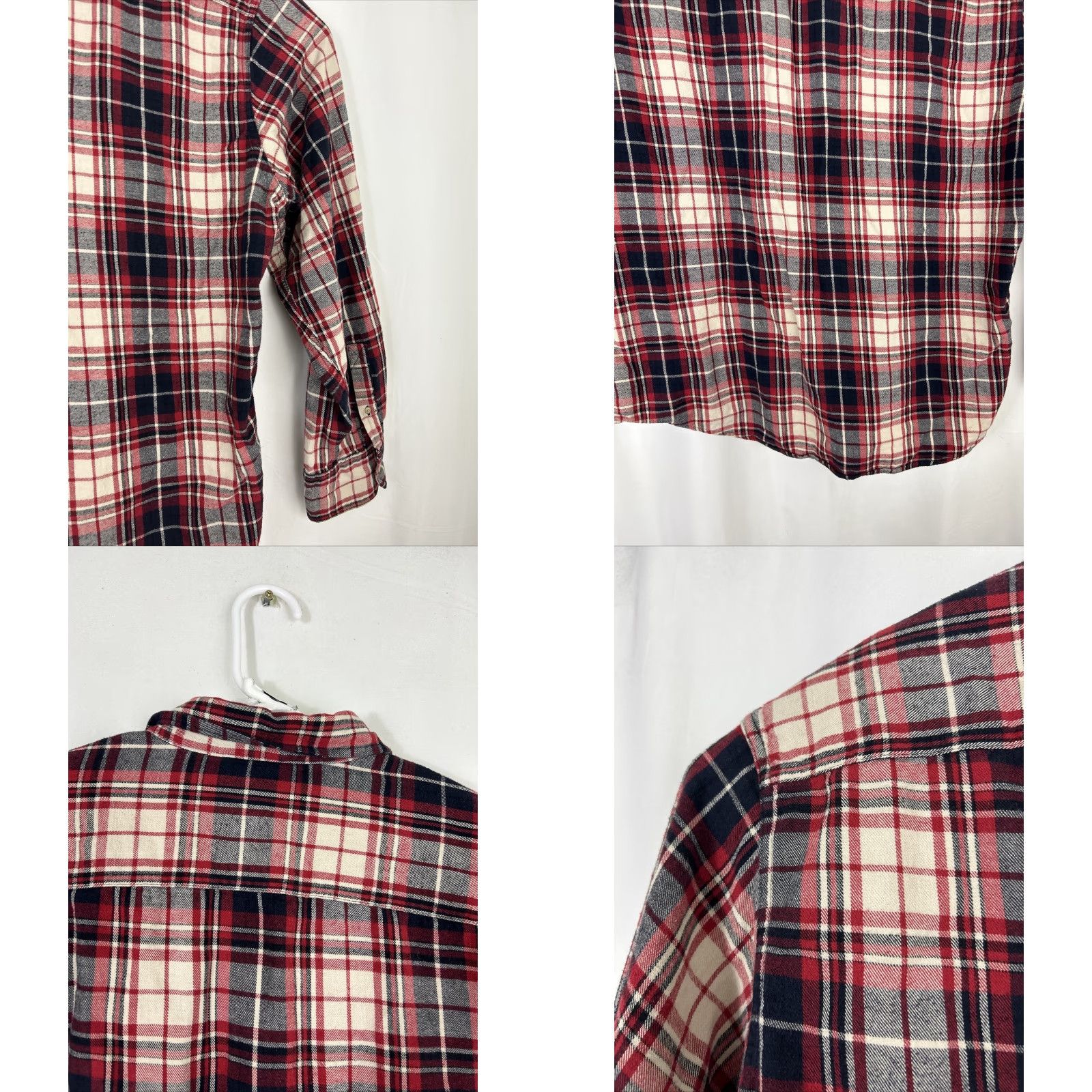 Timberland Timberland Mens XL Button-Up Flannel Shirt Plaid Red White Blue Long Sleeve Size US XL / EU 56 / 4 - 9 Thumbnail