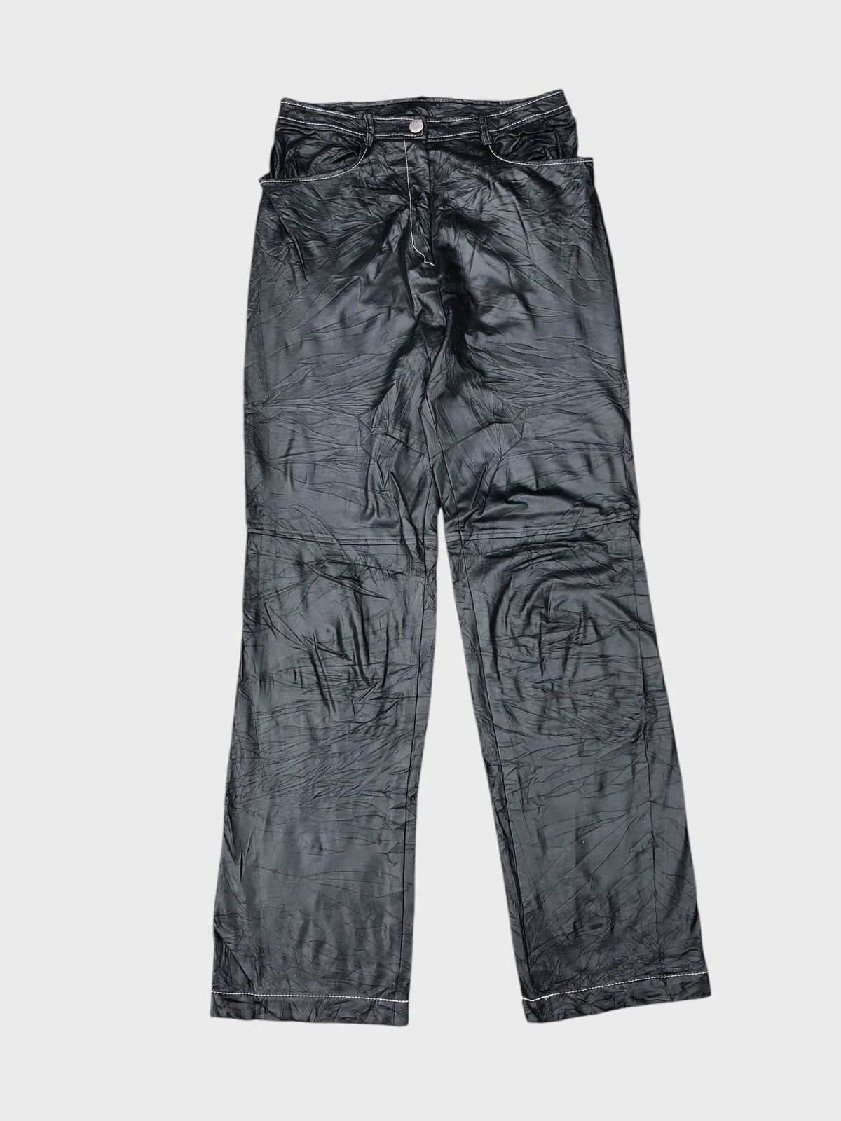 Lanvin × Leather × Vintage Vintage Lanvin Sports Faux Leather Pants Size US 27 - 1 Thumbnail