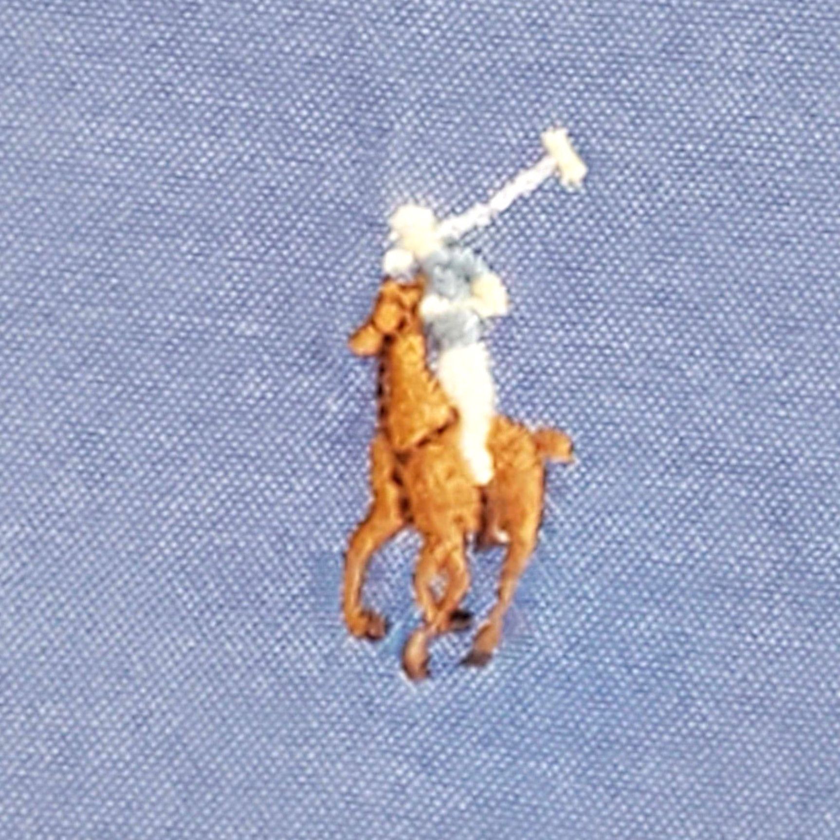 Polo Ralph Lauren VINTAGE Polo Ralph Lauren Button Up Shirt XL Blue Cotton Knit Solid Long Sleeve Men Button-Down Collar 23” Pit - Pit Size US XL / EU 56 / 4 - 2 Thumbnail