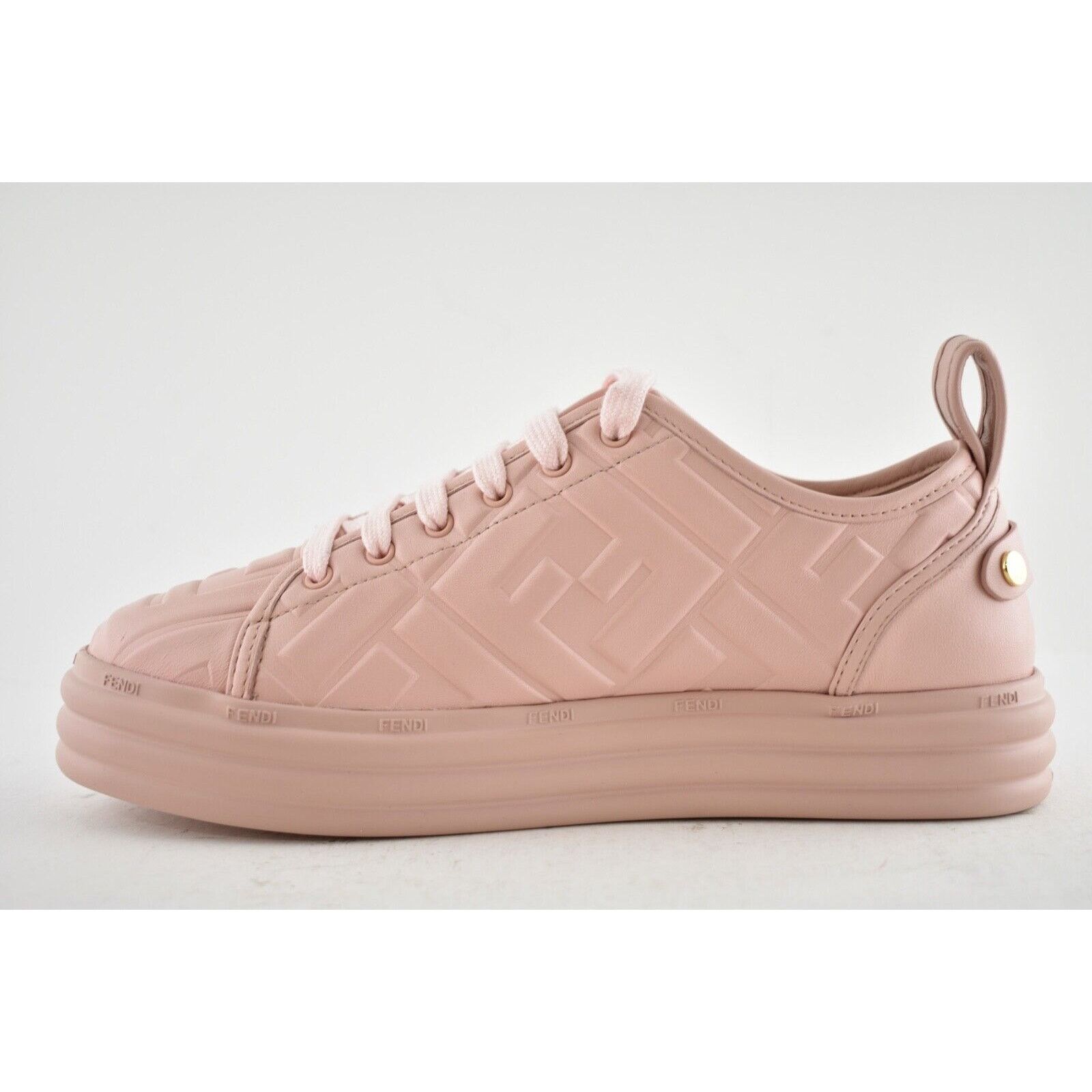 Fendi Rise Leather Embossed FF Logo Low Top Trainer Sneaker 37 Size US 7 / IT 37 - 9 Thumbnail