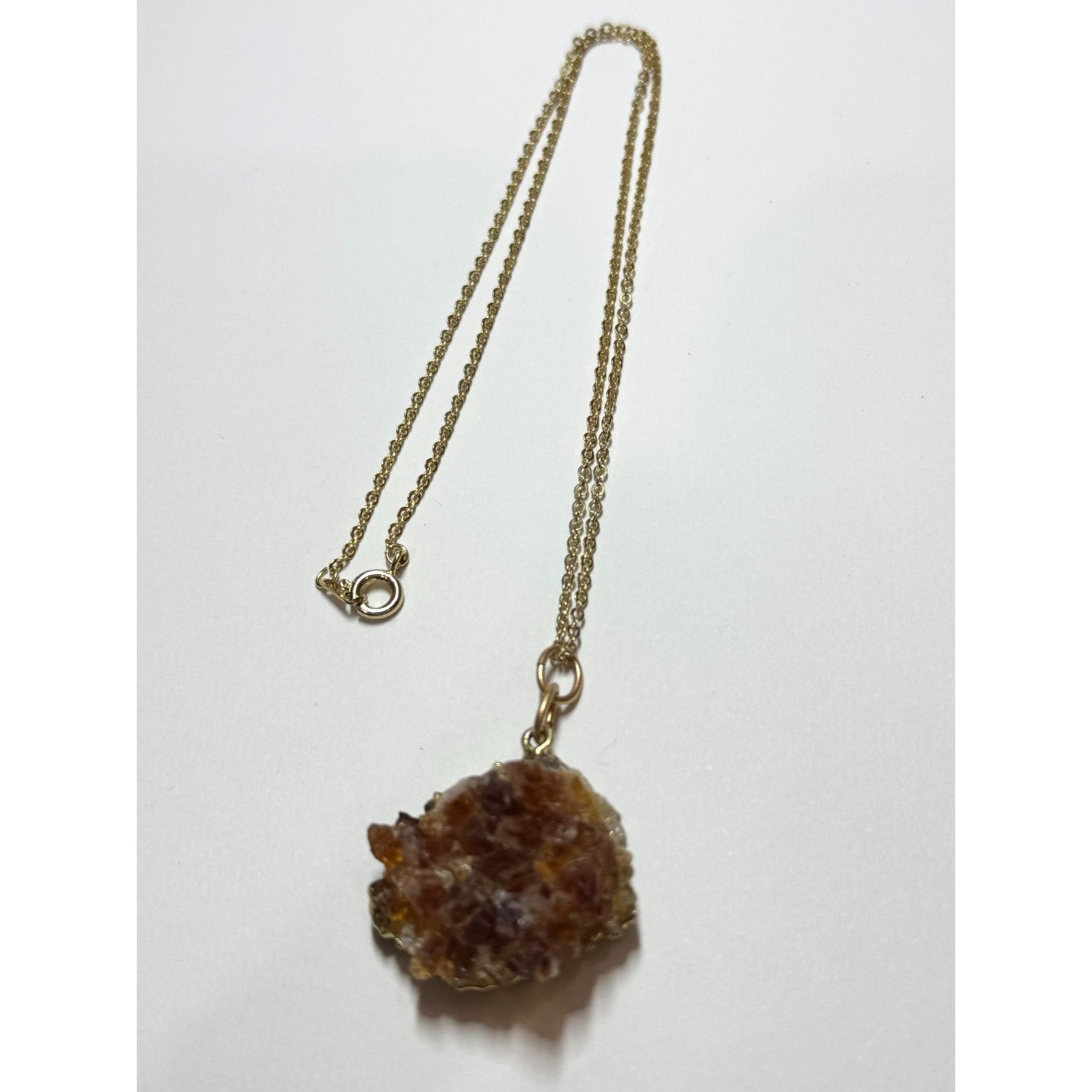 Vintage Vintage brown topaz crystal druzy charm necklace Size ONE SIZE - 2 Thumbnail