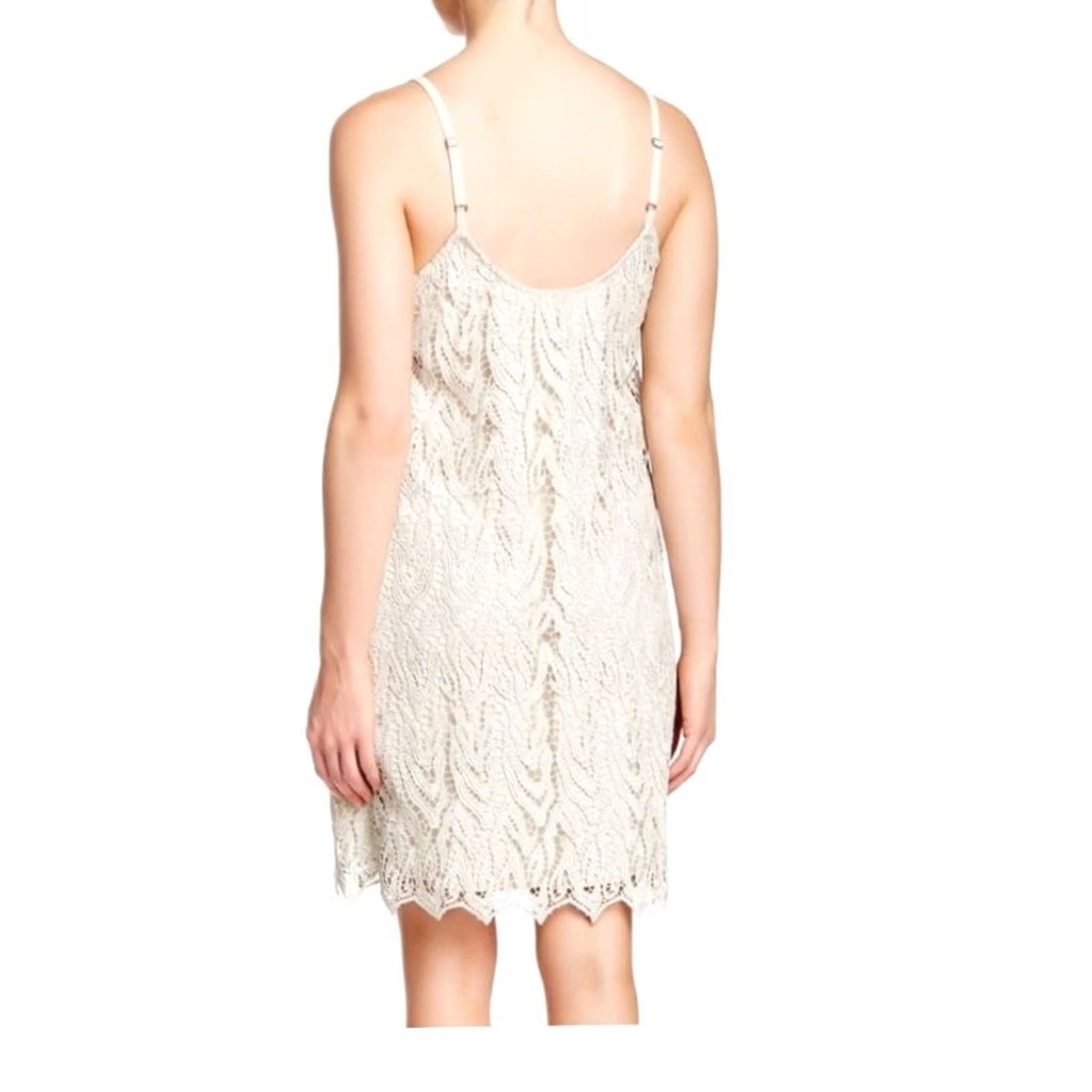 Alice + Olivia Alice + Olivia Emmie Women's Lace Sleeveless Dress M Above the Knee Creamy Polyester, A-Line, Casual, Colorful, oblique Size M / US 6-8 / IT 42-44 - 3 Thumbnail