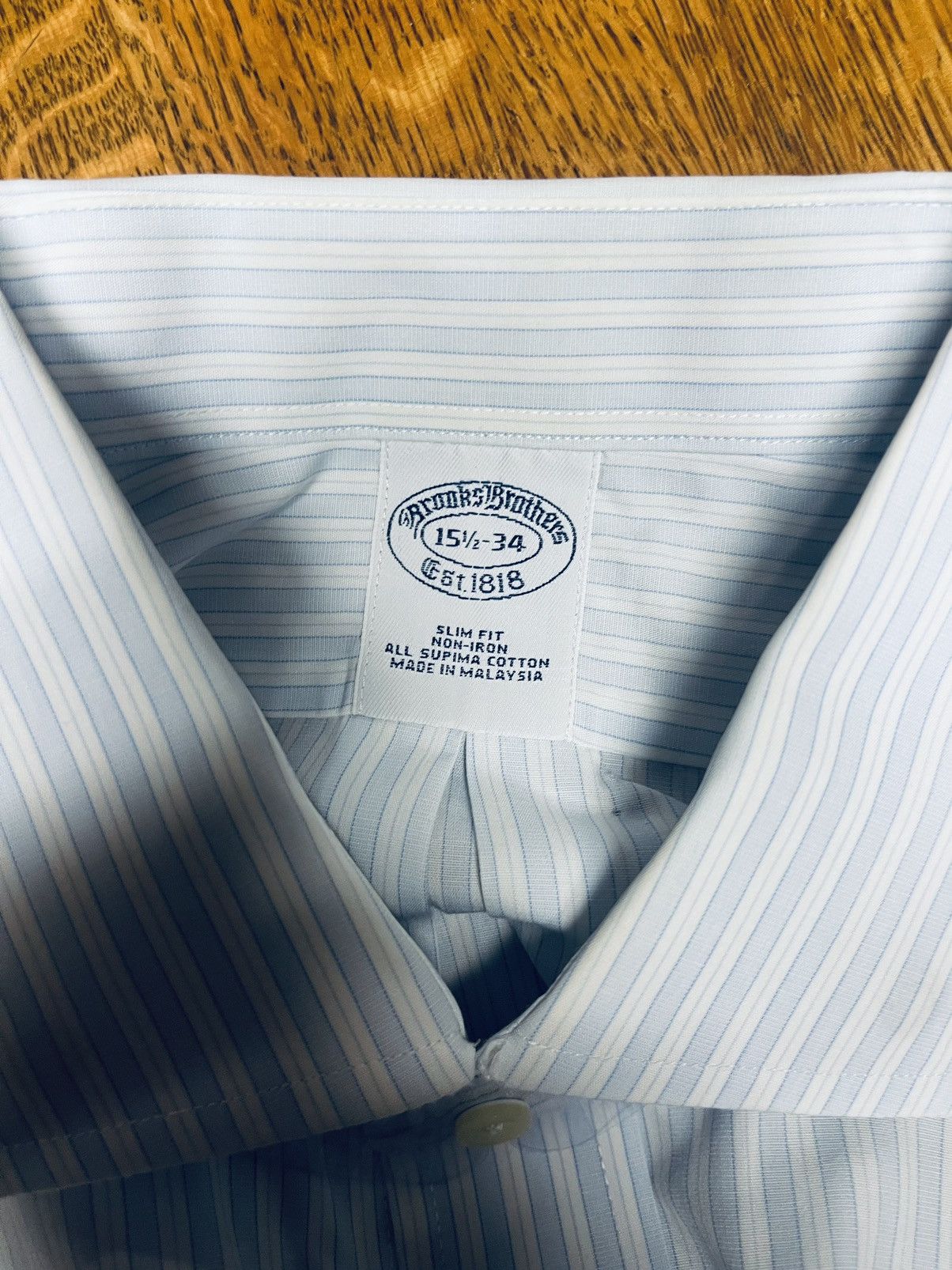 Brooks Brothers Brooks Brothers Slim Fit Long Sleeves Cuff Dress Shirt Size US L / EU 52-54 / 3 - 3 Thumbnail