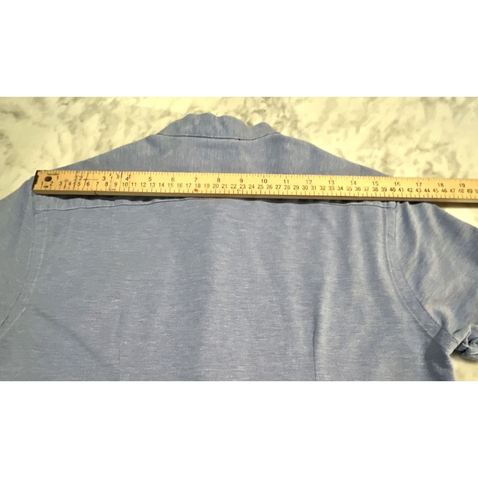 Zara Zara Button-Up Men’s Shirt M Slim Fit Short Sleeve Solid Blue Cotton Woven Casual Travel Modern PreppyMens Size US M / EU 48-50 / 2 - 7 Thumbnail