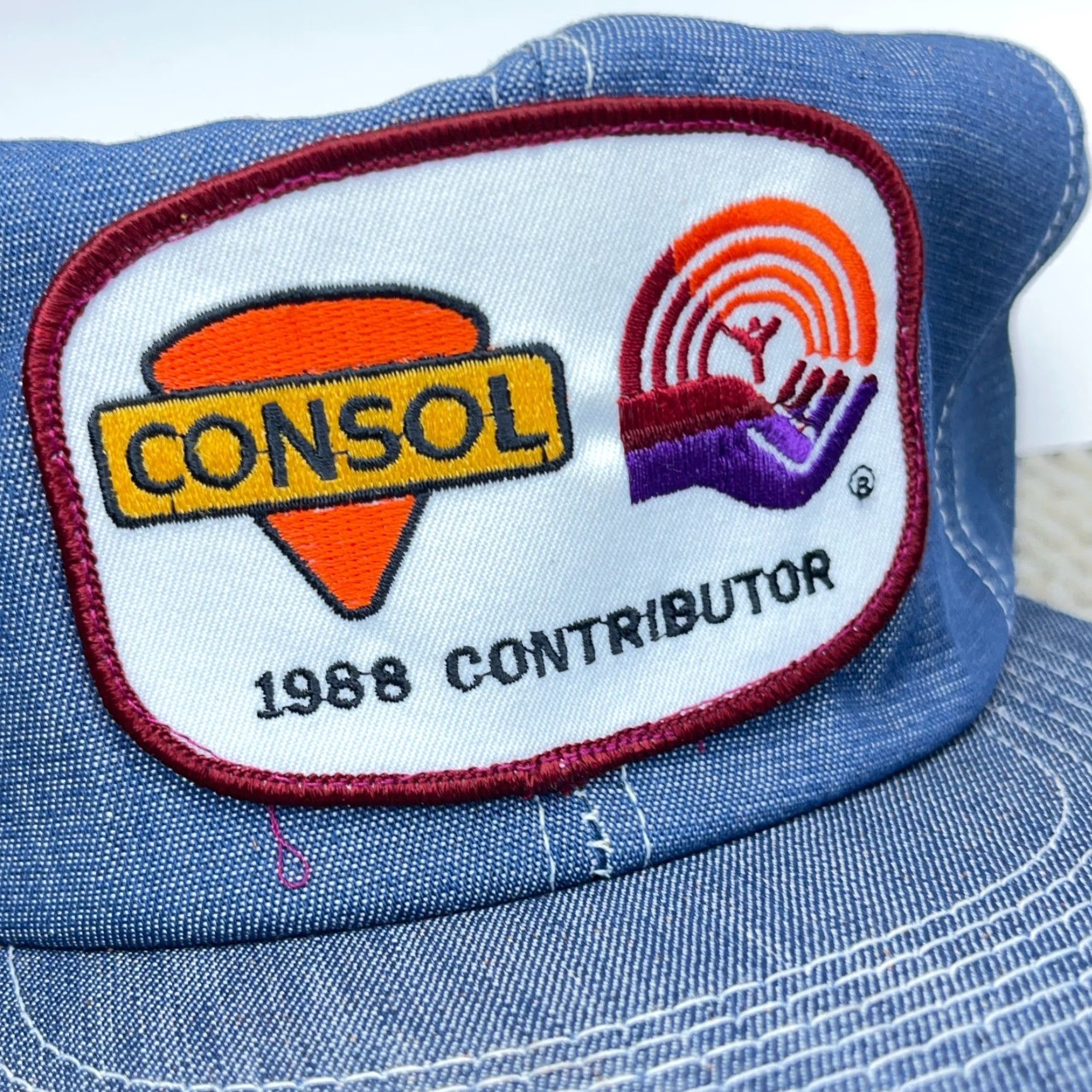 Coal VINTAGE American Legend Denim Trucker Hat Cap 80s Blue USA Coal Mining Patch Adjustable Mens Size ONE SIZE - 2 Thumbnail
