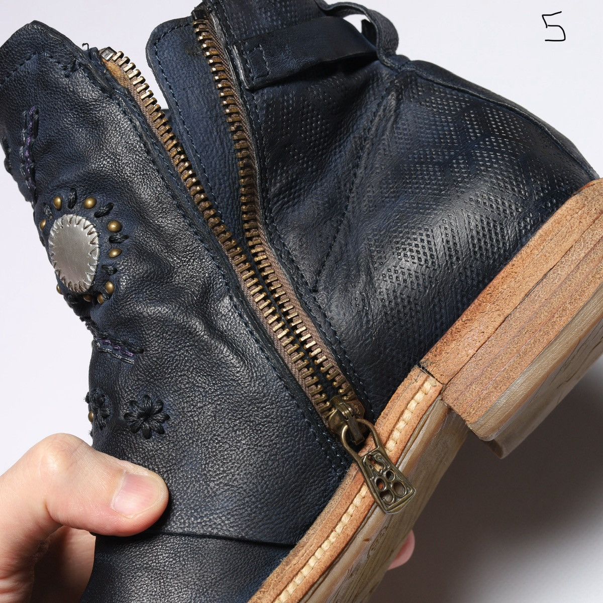 A.S.98 Airstep Navy Ankle Boots Leather as98 Shoes