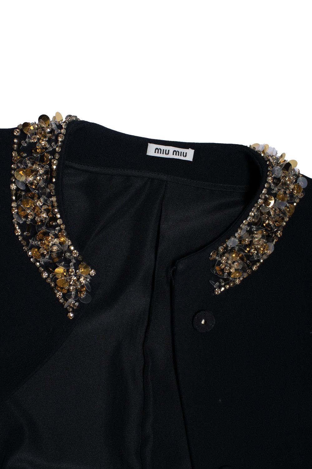 Miu Miu Miu Miu, black coat with sequins and crystal Size S / US 4 / IT 40 - 6 Thumbnail
