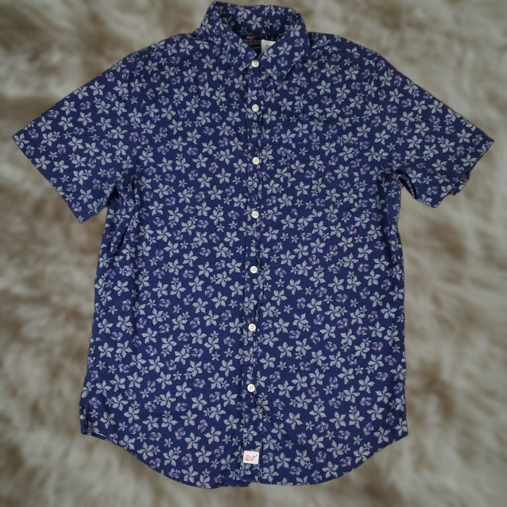 Vineyard Vines Vineyard Vines Shirt Mens Small Blue Floral Button Up Short Sleeve Size US S / EU 44-46 / 1 - 1 Thumbnail