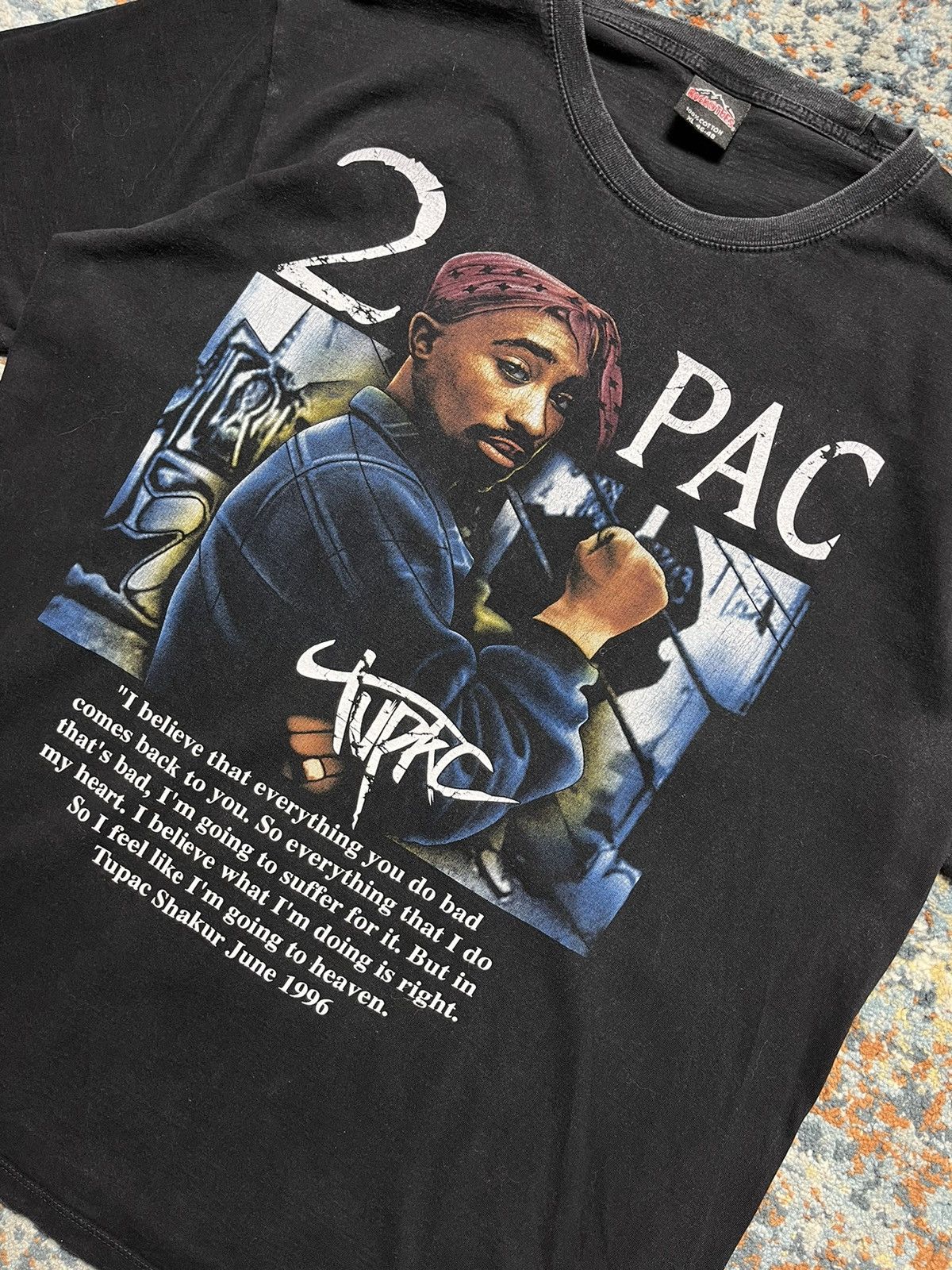 Rap Tees × Vintage Vintage 00s 2pac quote graphic rap tee worn to perfection Size US XL / EU 56 / 4 - 3 Thumbnail