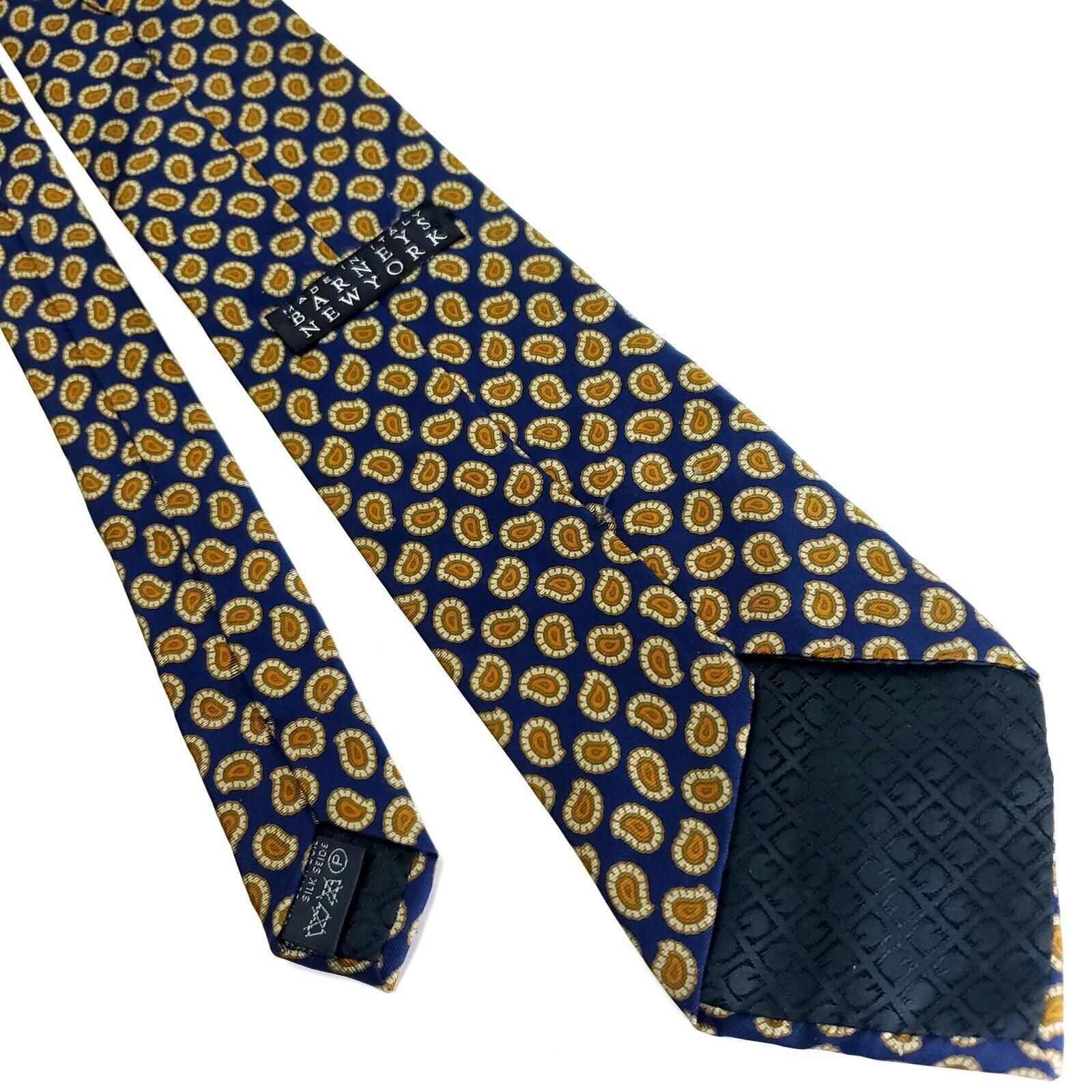 Barneys New York Barney's New York Blue Brown Silk Tie Woven Paisley Size ONE SIZE - 3 Thumbnail