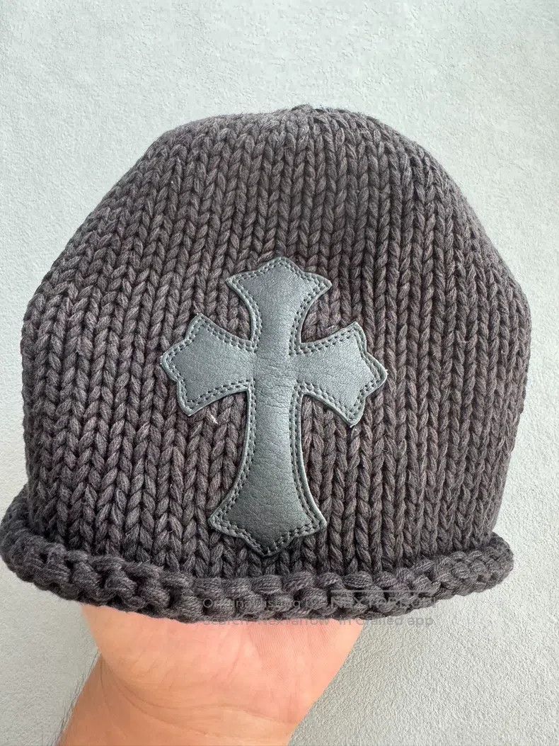 Chrome Hearts CHROME HEARTS Black cross leather cold hat Size ONE SIZE - 3 Thumbnail
