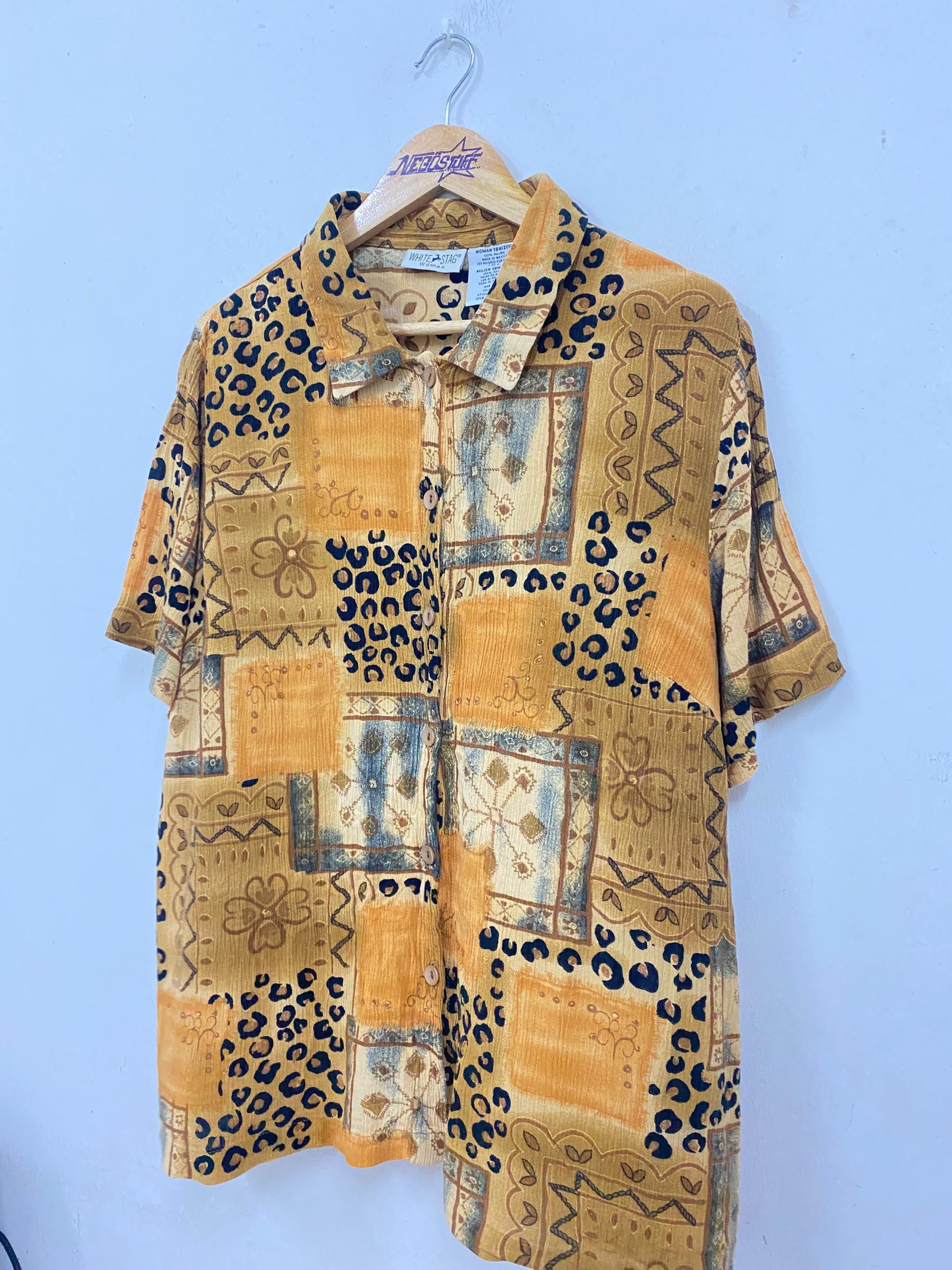 Sun Surf vtg 80s 100% Rayon Hawaiian Shirt leopard designRARE Size XL / US 12-14 / IT 48-50 - 3 Thumbnail