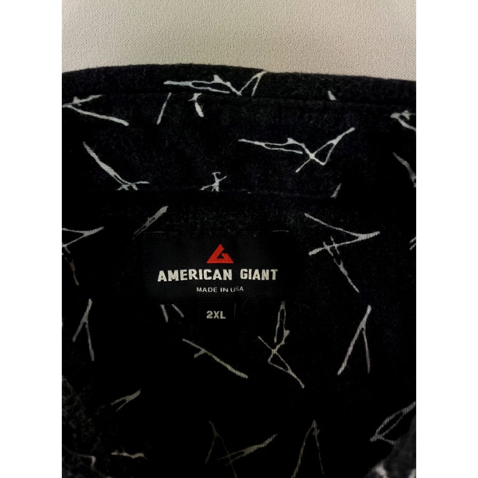 Vintage American Giant Shirt Button Up Patterned Black Short Sleeve Mens 2XL Size US XXL / EU 58 / 5 - 4 Thumbnail