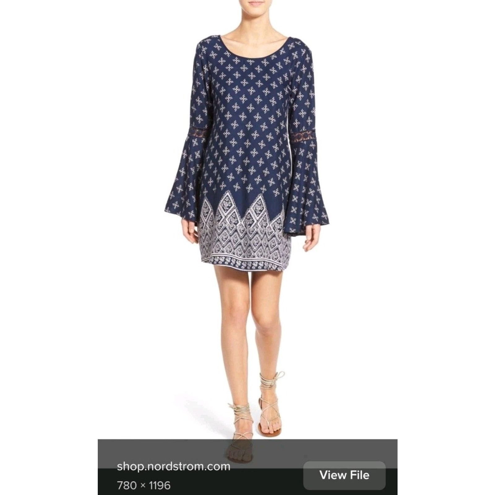 Band Of Outsiders Band of Gypsies Boho Hippie Mini Dress Tunic Top XS Lace Size XS / US 0-2 / IT 36-38 - 1 Thumbnail