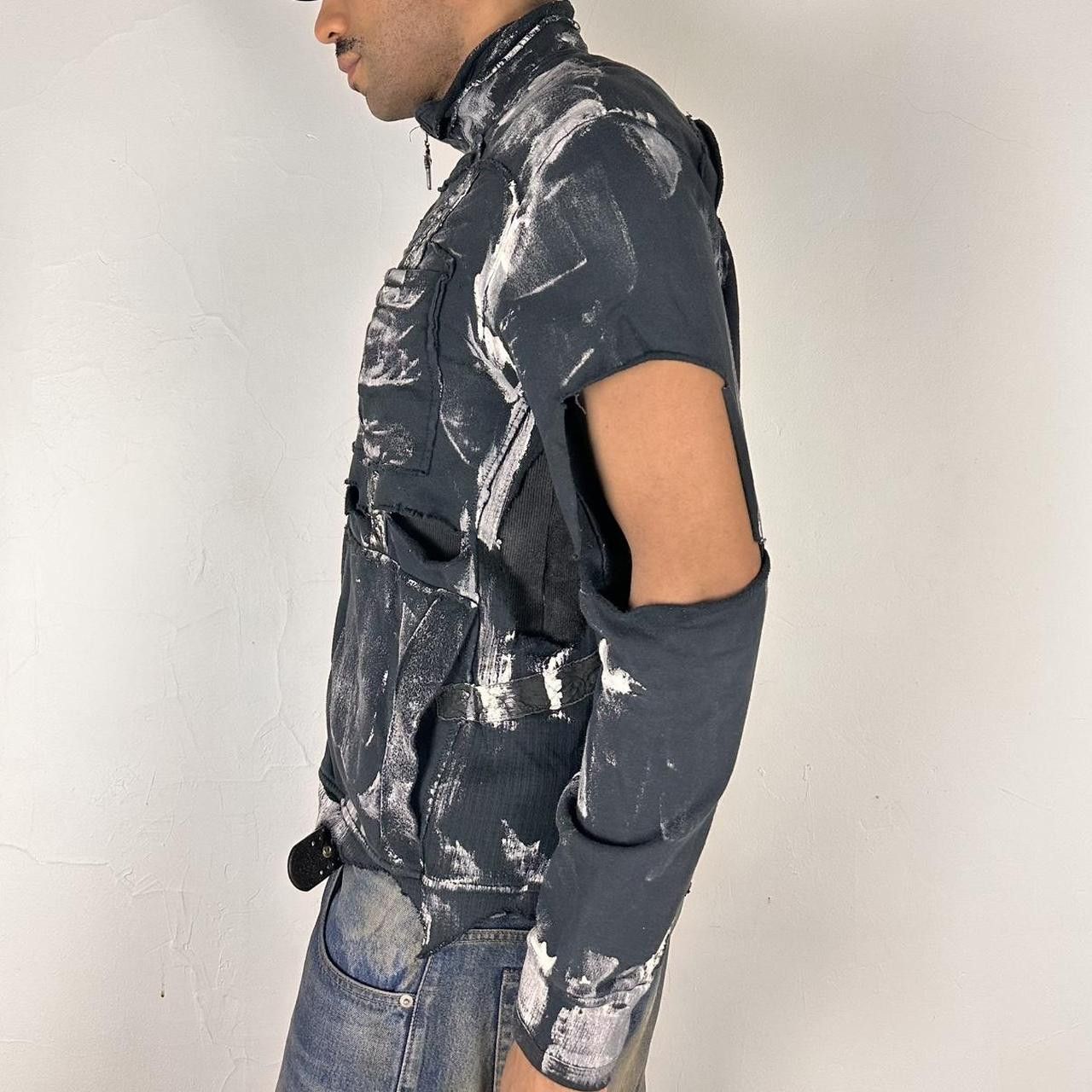 Other ASTROBOI* Navy & White Painted Zip Up Sweatshirt - XL Size US XL / EU 56 / 4 - 5 Thumbnail