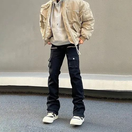 VIBE Straight Boot Cut Flared Pocket Cargo Jeans Size US 30 / EU 46 - 3 Thumbnail