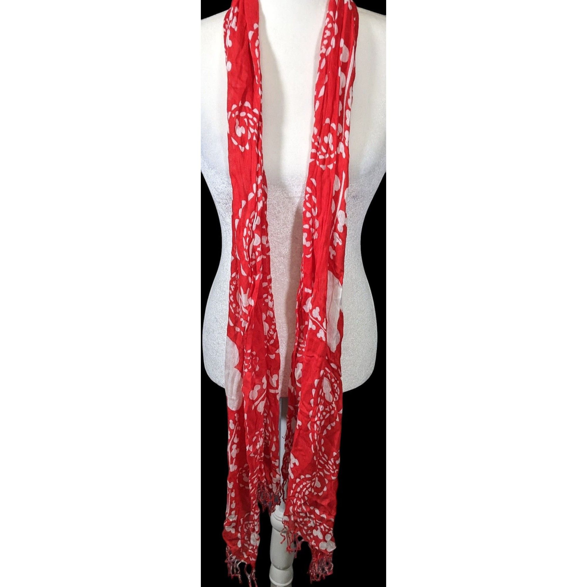 Disney Disney Mickey Mouse Red And White Lightweight Scarf Size ONE SIZE - 3 Thumbnail