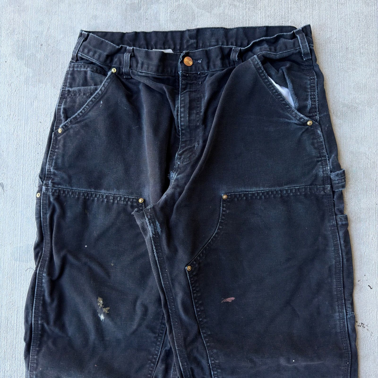 Carhartt × Vintage Vintage Y2K Carhartt black double knee work carpenter pants Size US 33 - 2 Thumbnail