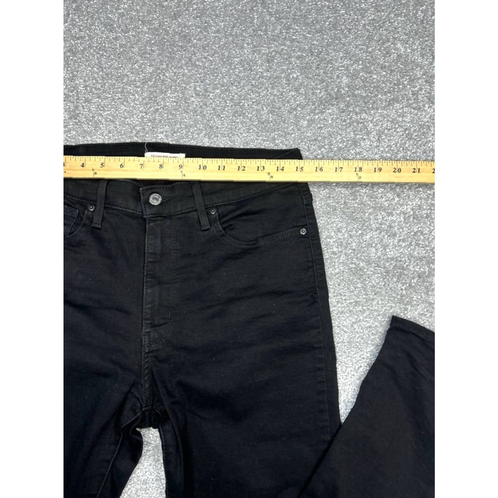 Levi's Levis 721 High Rise Skinny Jeans Womens 31 Black Denim Cotton Stretch 30x31 Vintage No Size 24" / US 00 / IT 34 - 3 Thumbnail