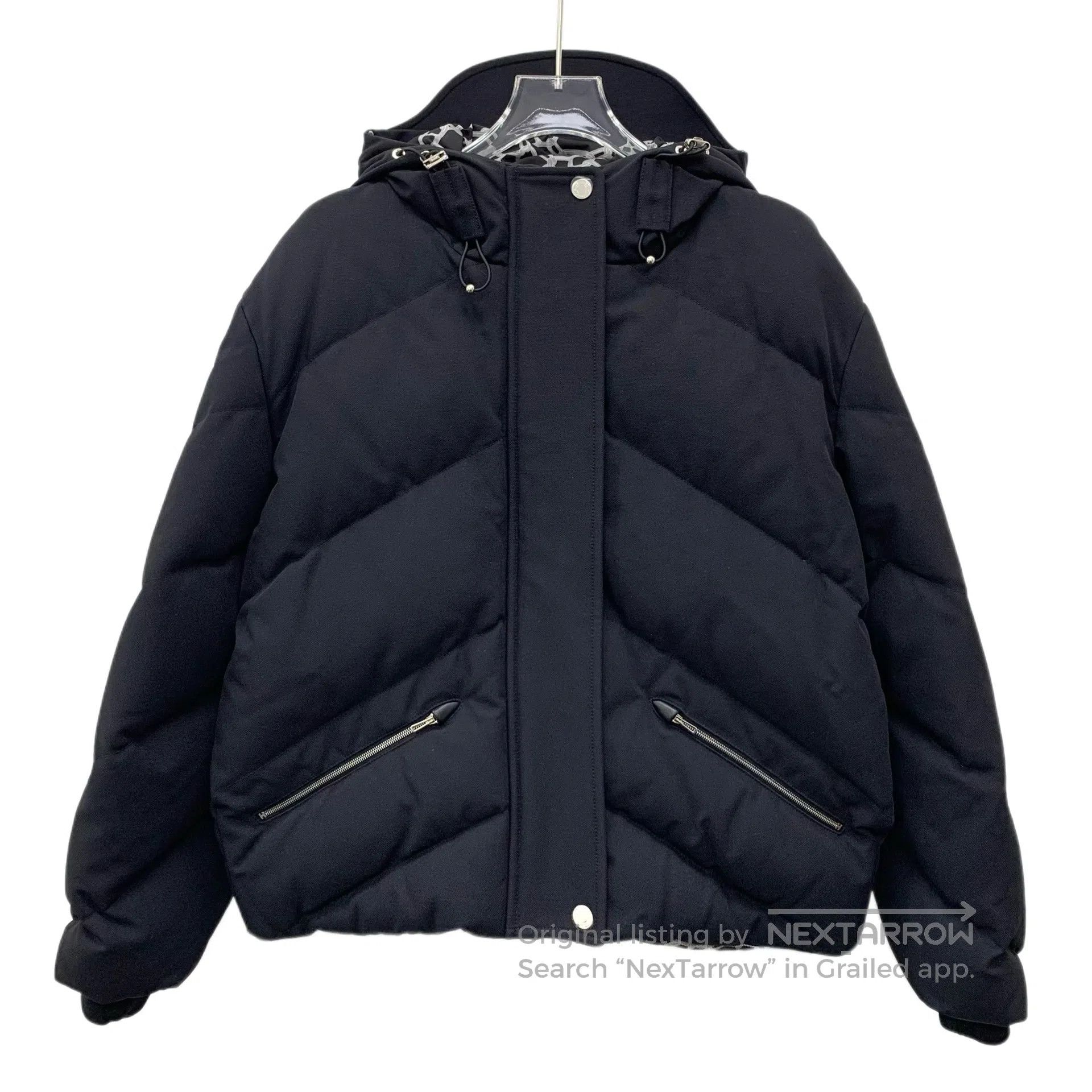 Hermes Hermes Black down jacket with white velvet hood and long s Size XS / US 0-2 / IT 36-38 - 1 Thumbnail