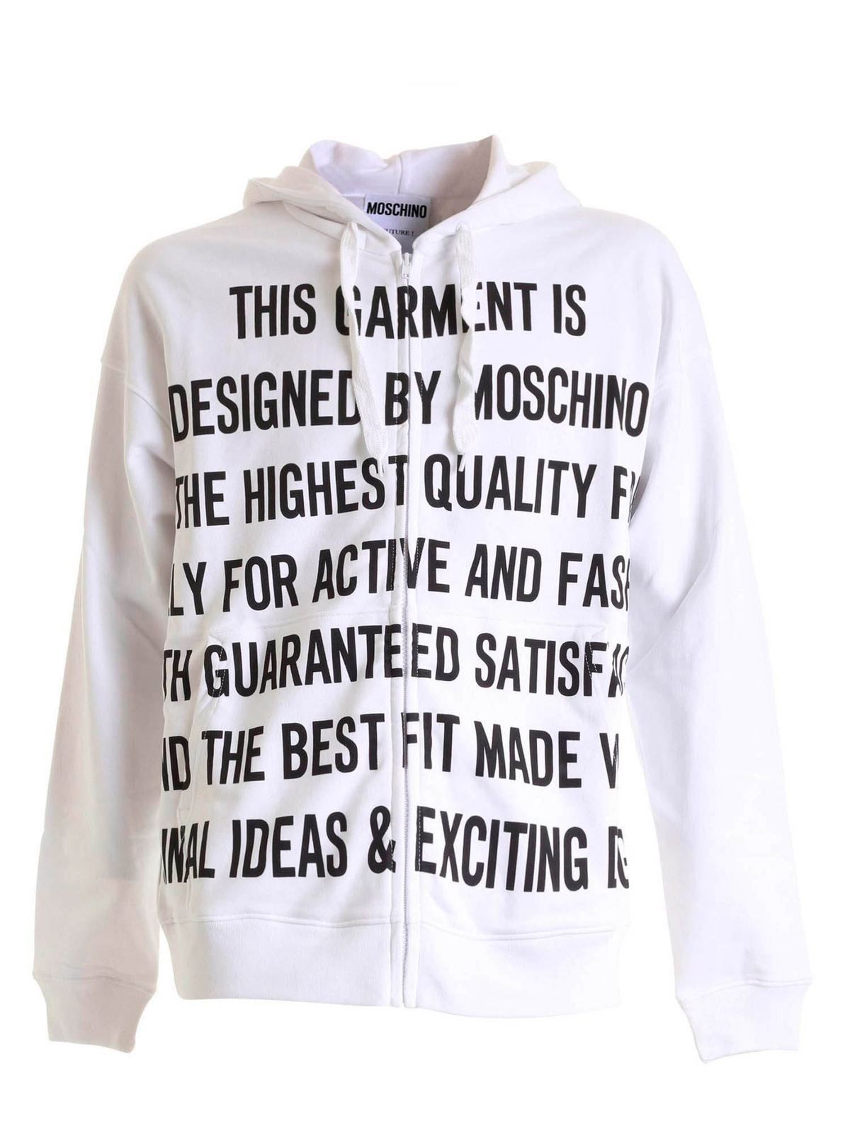 Moschino o1y0225 Hoodie in White/Black Size US S / EU 44-46 / 1 - 1 Thumbnail