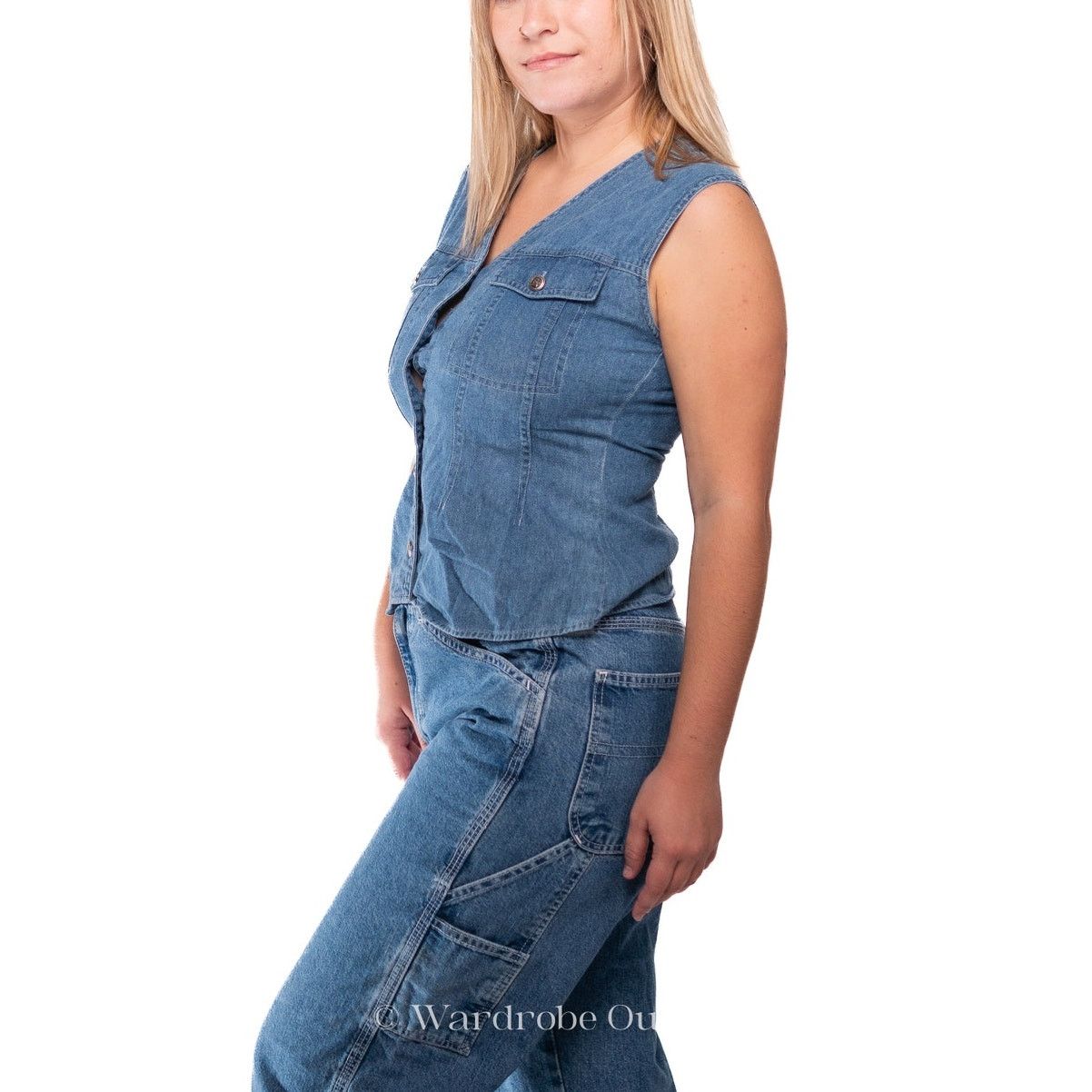 Vintage Vintage 90s Western Denim Vest Size S / US 4 / IT 40 - 2 Thumbnail