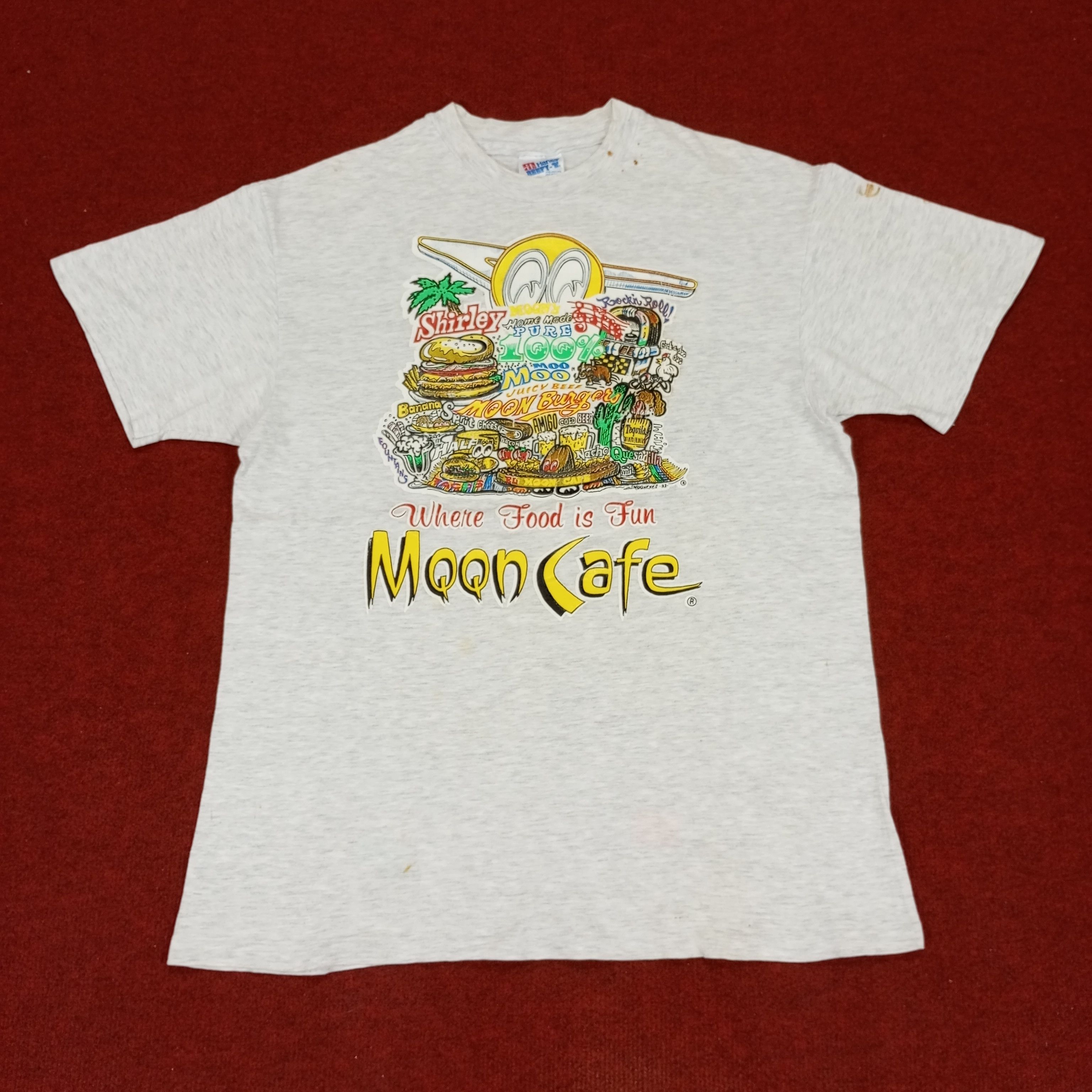 Hanes × Vintage MQQN Cafe Moon Eyes Style Motorsports Vintage Tshirt Size US M / EU 48-50 / 2 - 1 Thumbnail