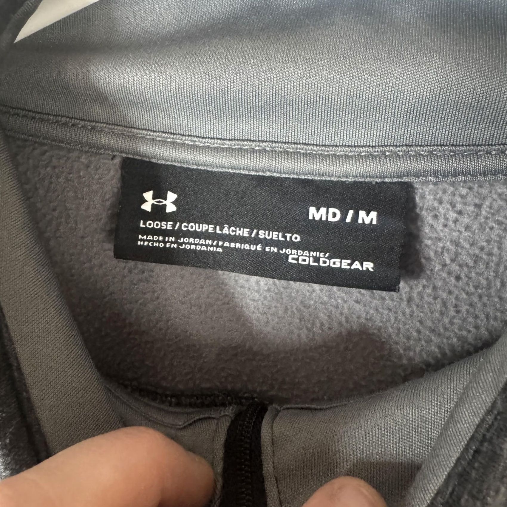 Under Armour Under Armour ColdGear Pullover Mens M Gray 1/4 Zip Fleece Mock Neck Thermal Running & Training Pullover Mens Size US M / EU 48-50 / 2 - 6 Thumbnail