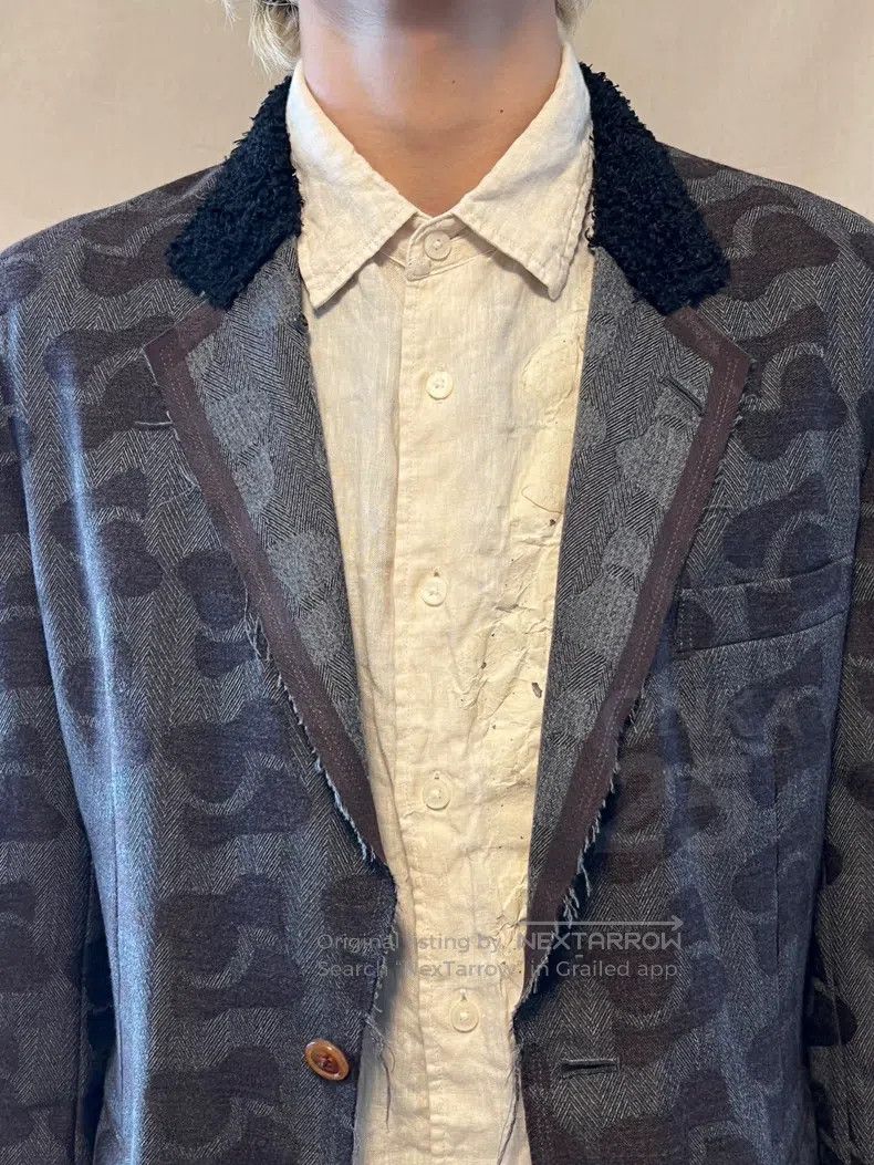 Comme des Garcons Comme des Garcons Totem Pattern Furry Collar Jacket Size US S / EU 44-46 / 1 - 5 Thumbnail