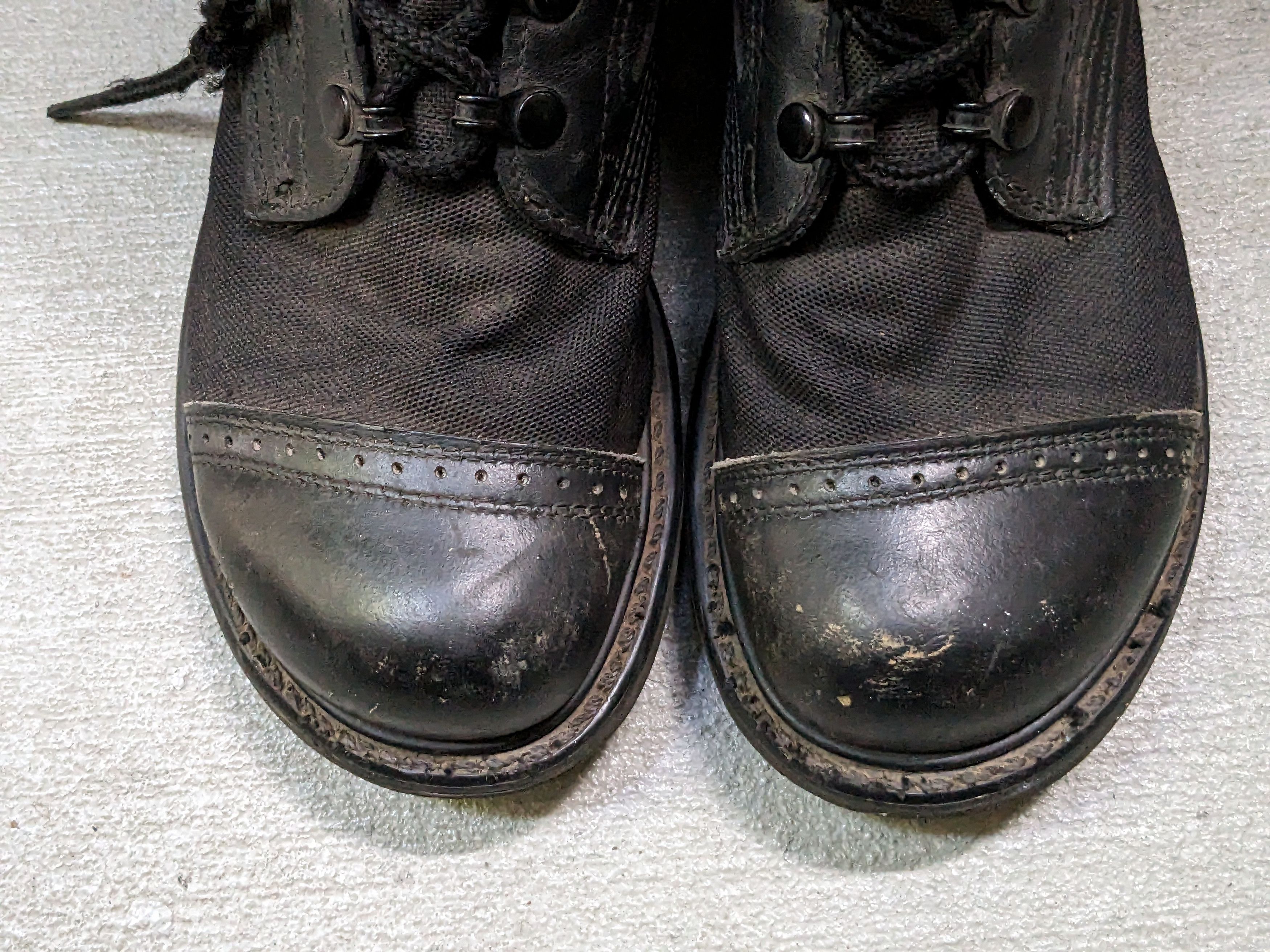 Vintage Combat Boots Size 8.5 Black Leather Biker Y2K