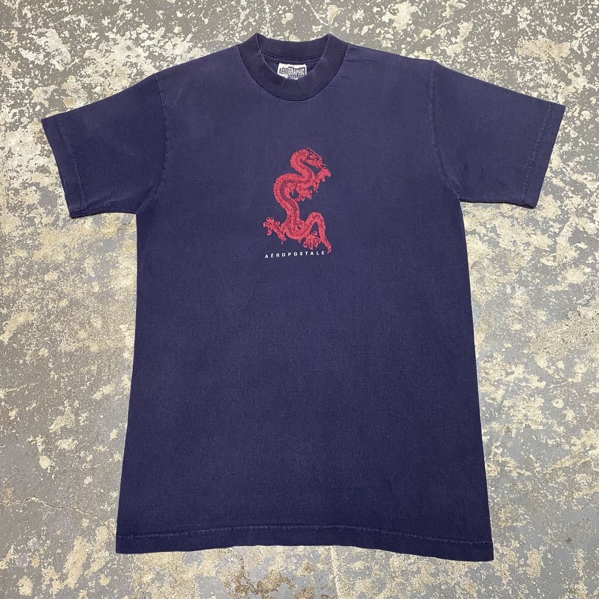 Aeropostale × Grunt Style × Vintage Vintage Aeropostale Dragon Y2K 90s Navy Tshirt Size US M / EU 48-50 / 2 - 1 Thumbnail