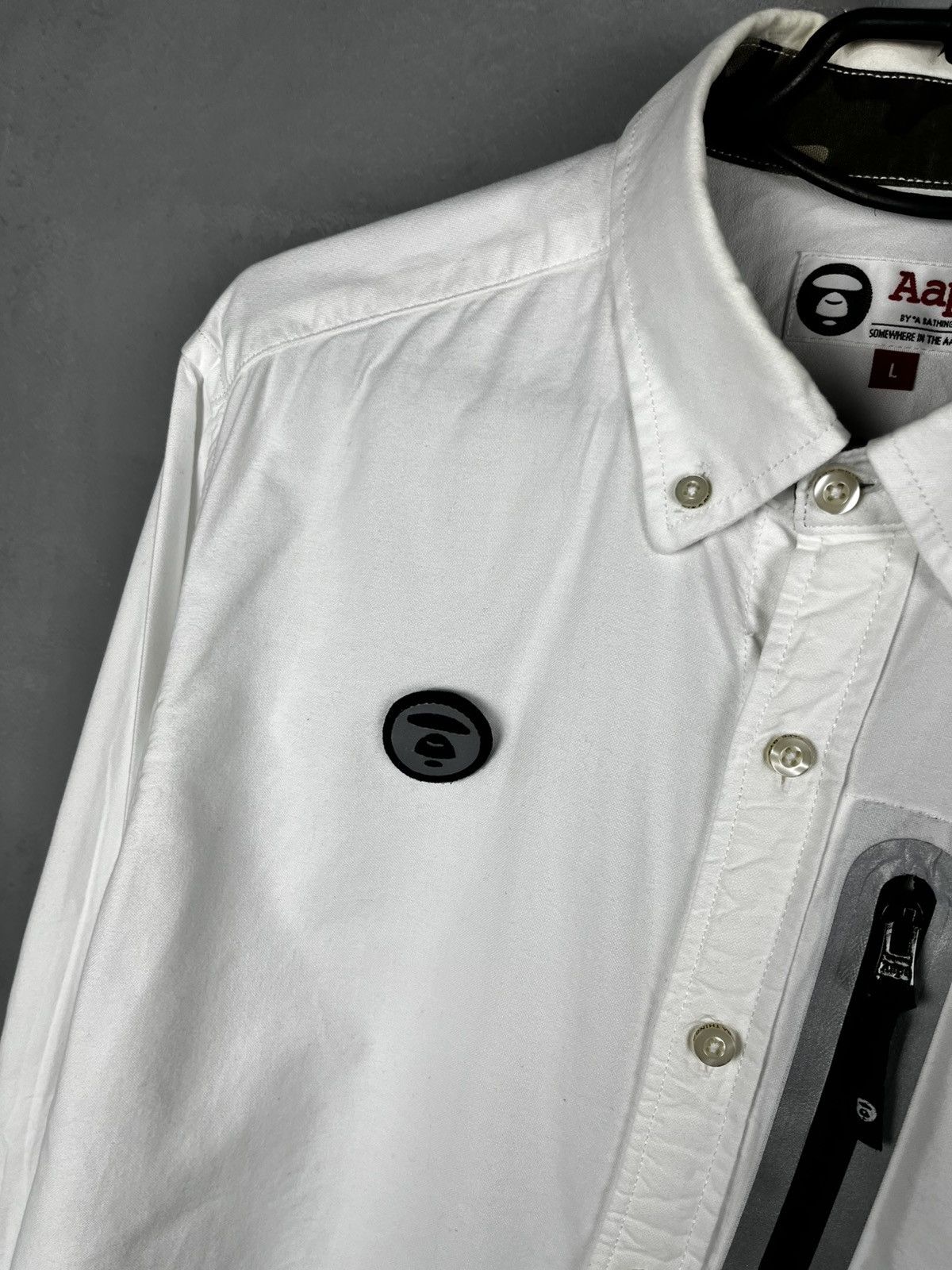 Bape AAPE By A BATHING APE BAPE White Button Down Shirt Size US L / EU 52-54 / 3 - 11 Thumbnail