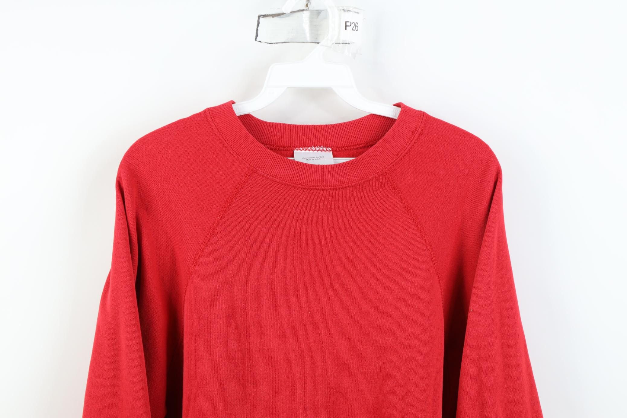 Vintage Vintage 90s Streetwear Raglan Crewneck Sweatshirt Red USA Size US L / EU 52-54 / 3 - 2 Thumbnail