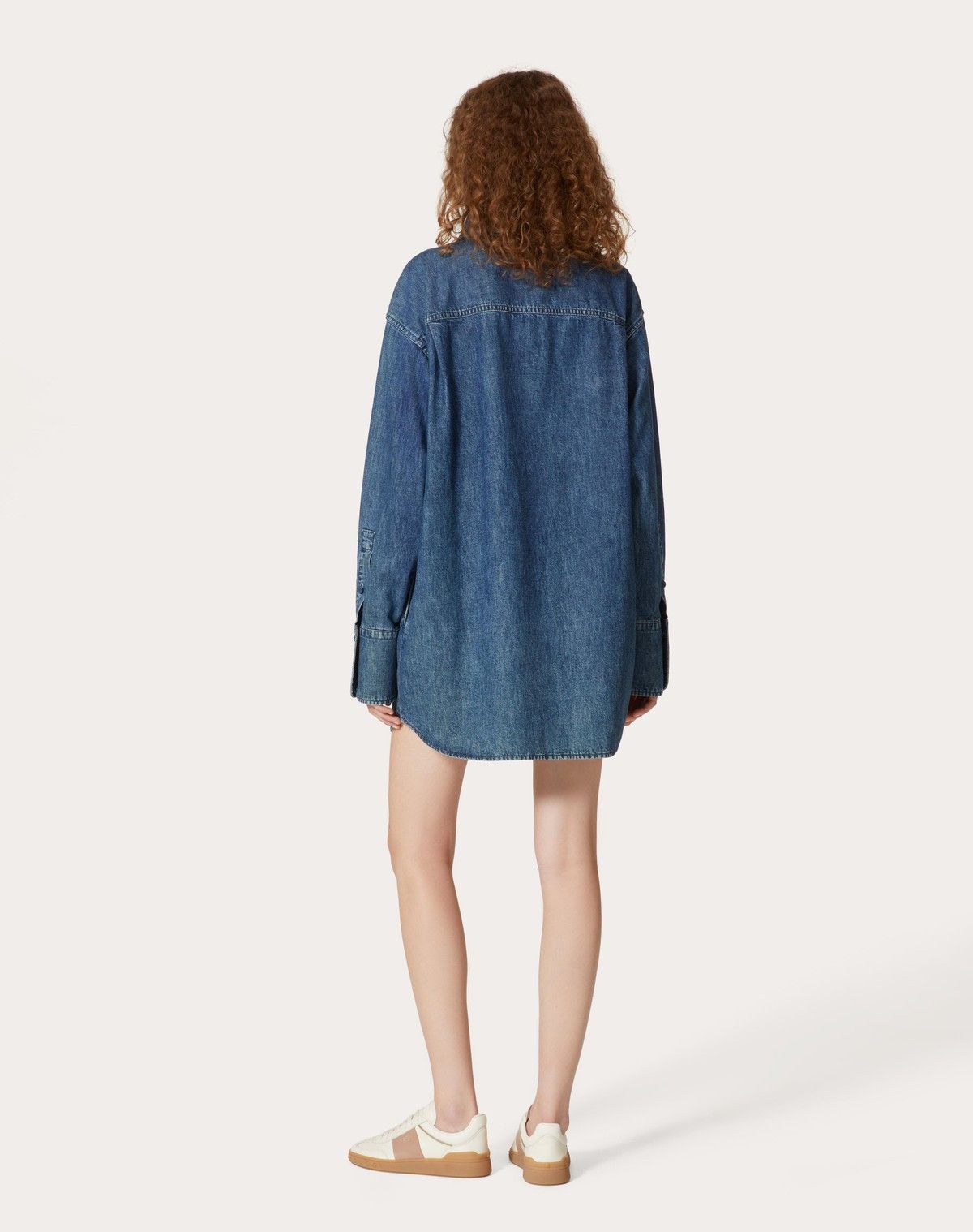 Valentino o1s1wg110525 Denim Chambray Dress in Medium Blue Size M / US 6-8 / IT 42-44 - 5 Thumbnail