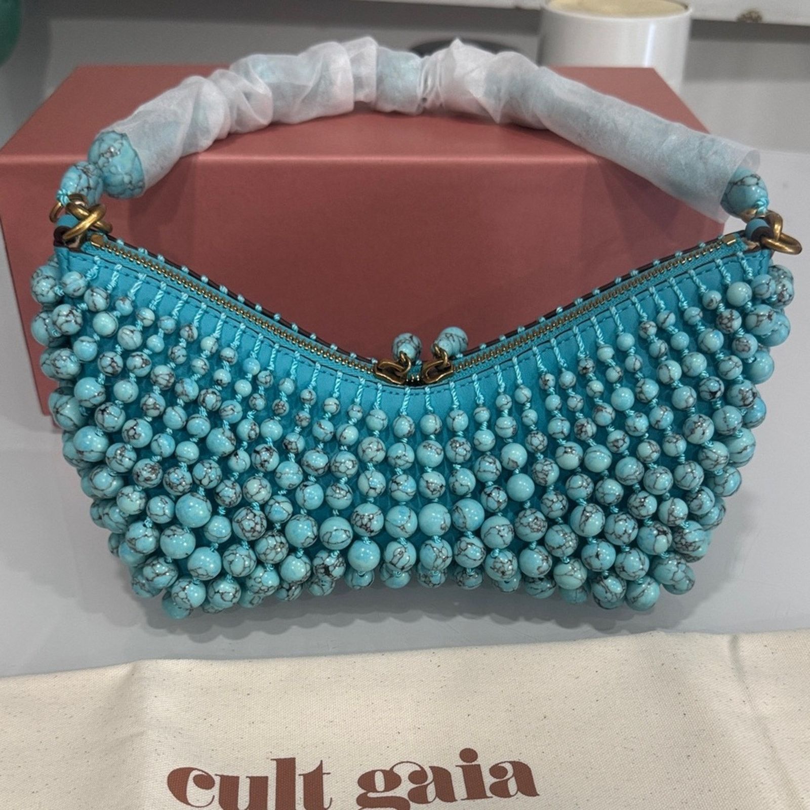 Cult Gaia cult gaia Turquoise Beaded Shoulder Bag-full inclusion Size ONE SIZE - 4 Thumbnail