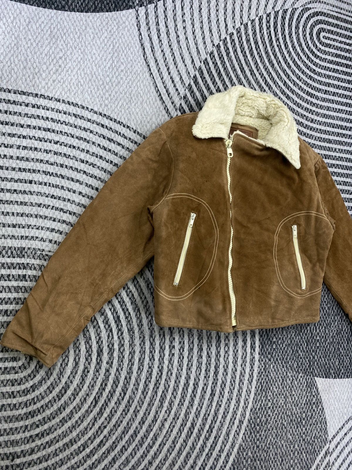 Japanese Brand Vintage Dep’t Double Collar Sherpa Brown Cropped Jacket Size US M / EU 48-50 / 2 - 4 Thumbnail