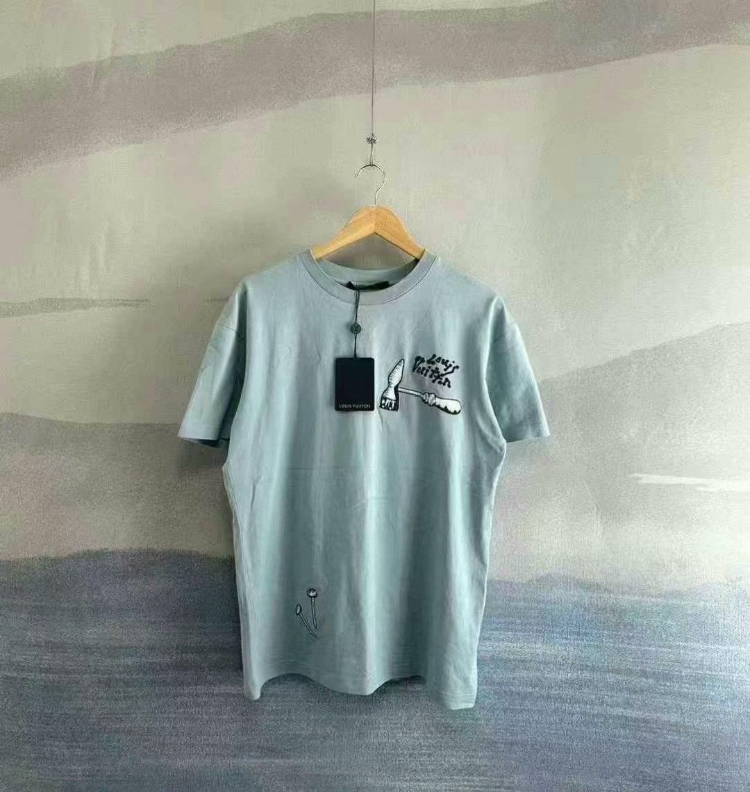 Louis Vuitton louis vuitton blue embroidered short sleeve shirt Size US S / EU 44-46 / 1 - 1 Thumbnail