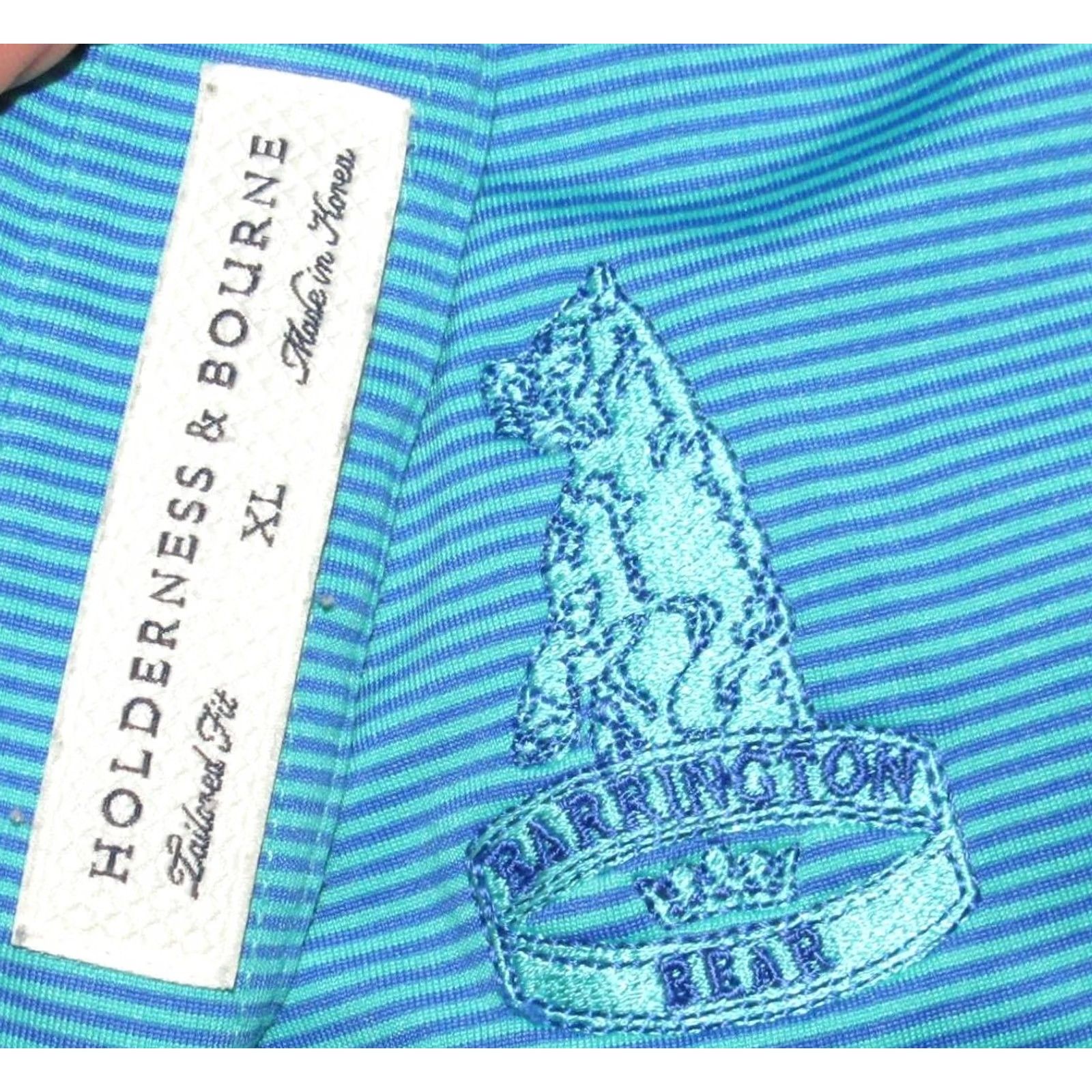 Vintage HOLDERNESS & BOURNE Blue Polo Shirt Barrington Bear Golf Club XL Mens Polo Shirt XL Blue Barrington Bear Golf Club Size US XL / EU 56 / 4 - 3 Thumbnail