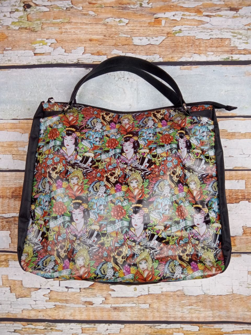 Ed Hardy Christian Audigier Ed Hardy KISS OF DEATH Large Tote Bag Size ONE SIZE - 1 Thumbnail