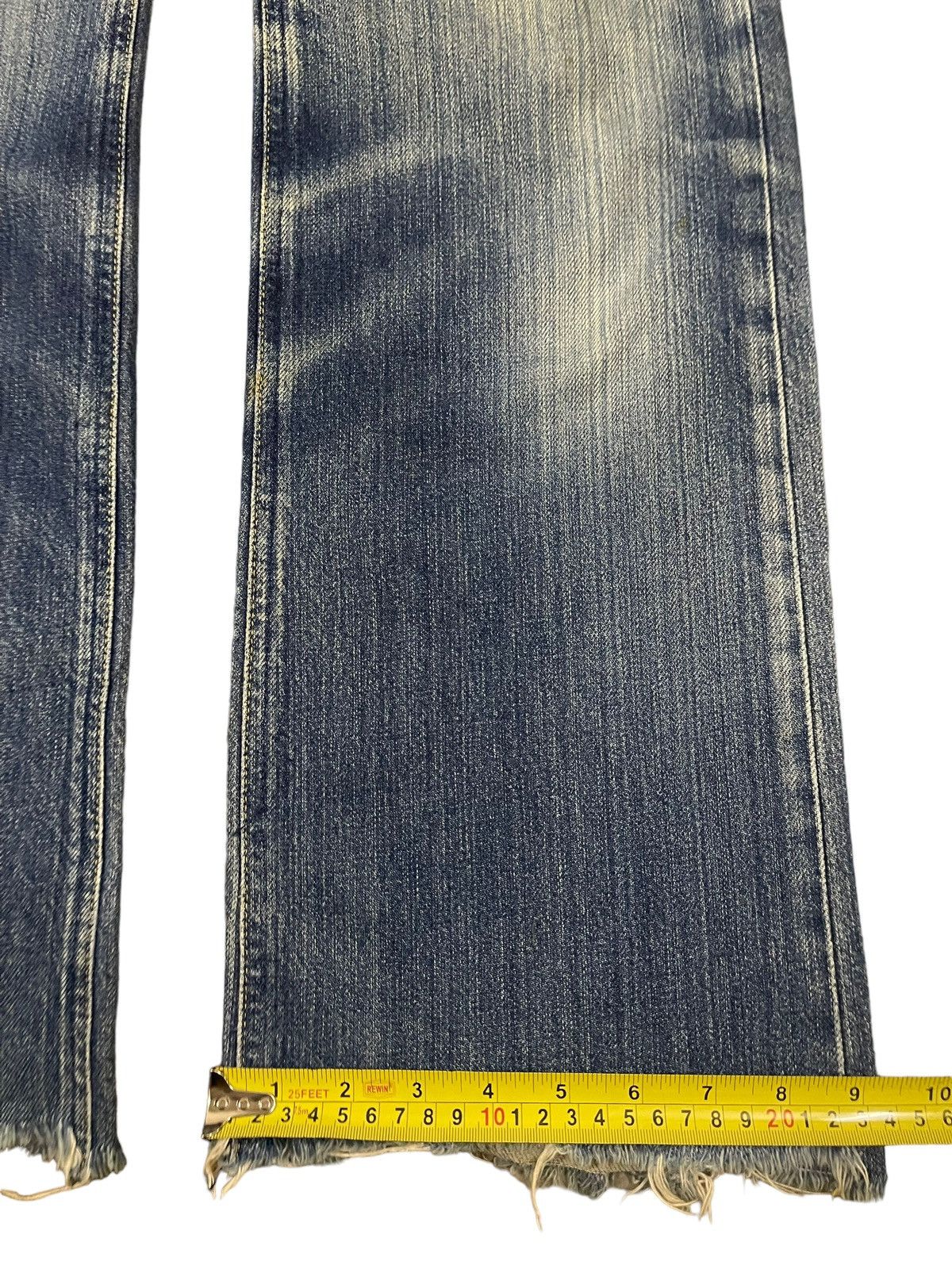 Lee Vintage 90s Lee Blue Wash Distressed Flare Jeans Size US 31 - 14 Thumbnail