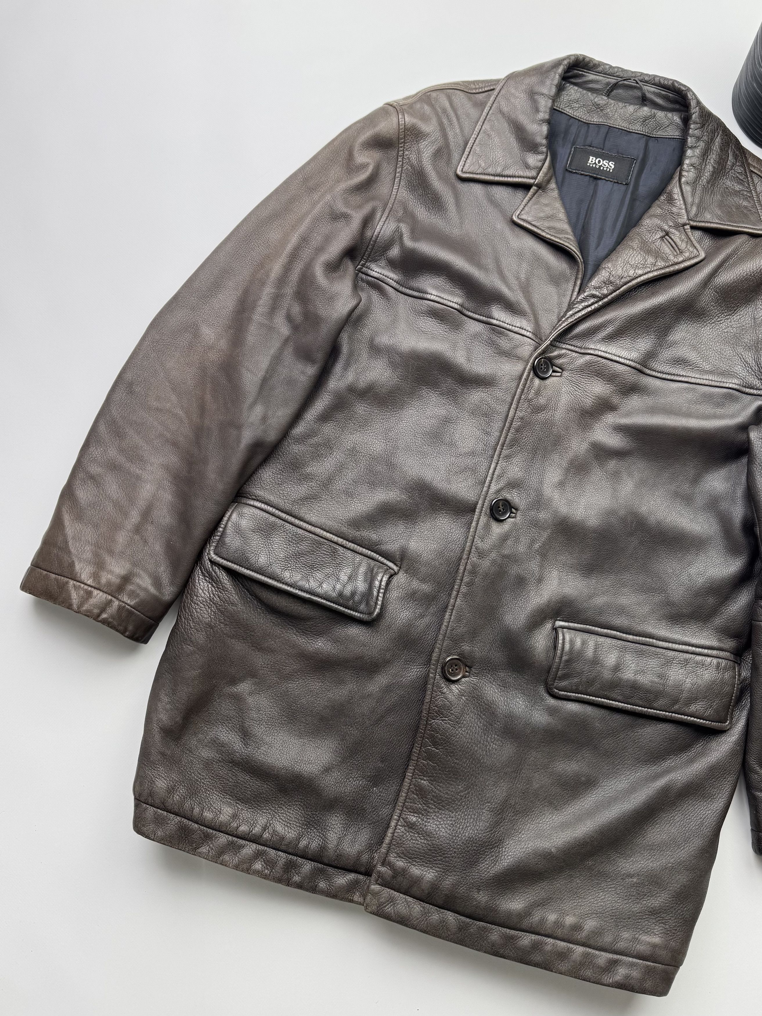 Hugo Boss Hugo Boss Vintage Leather Coat (75) Size US L / EU 52-54 / 3 - 2 Thumbnail