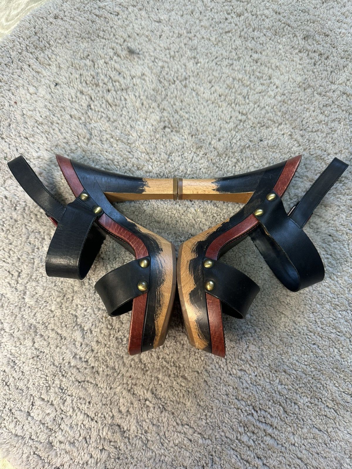 Yves Saint Laurent Saint Laurent Black Leather Platform Size US 7 / IT 37 - 5 Thumbnail