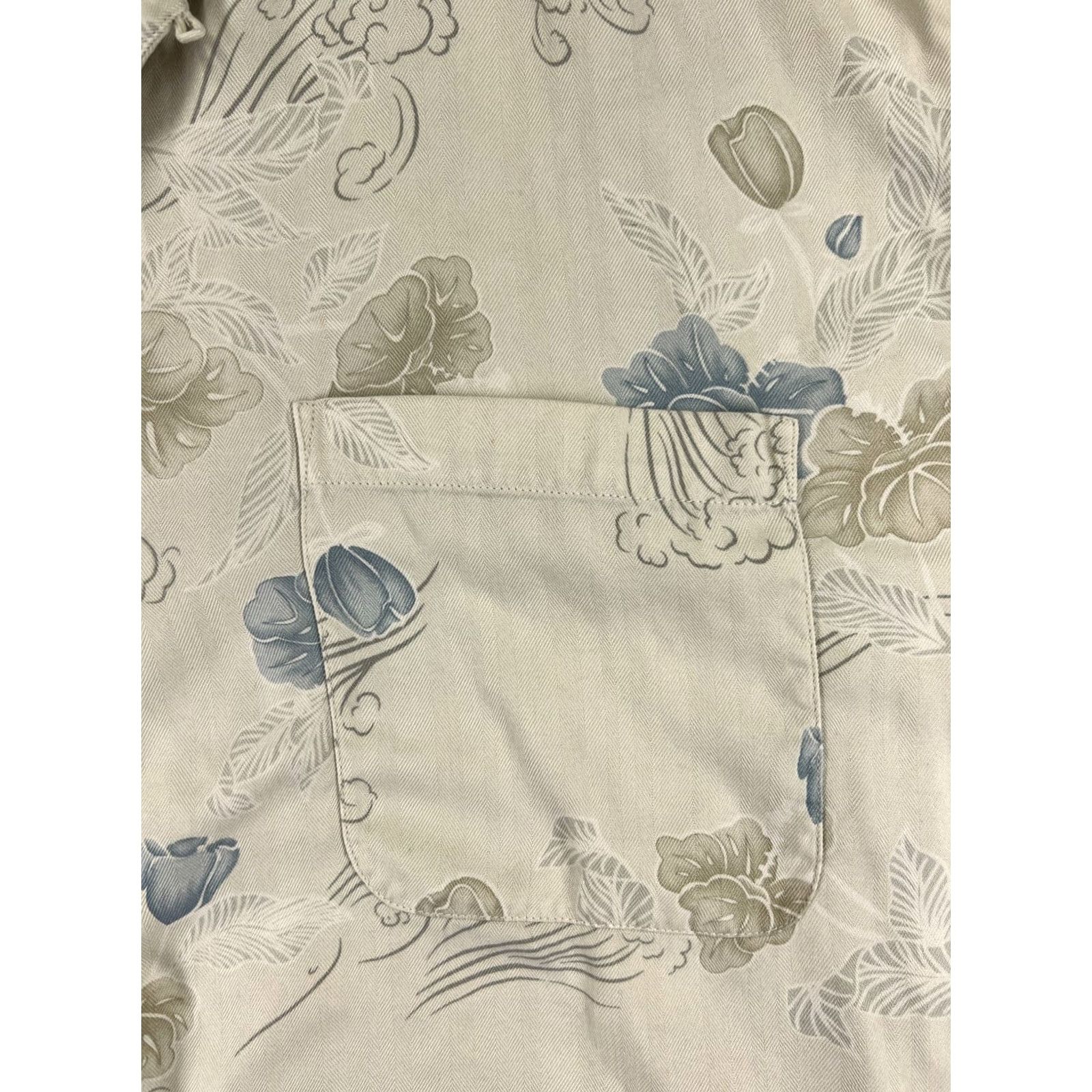 Tommy Bahama Tommy Bahama Shirt Men XL Ivory Floral 100% Silk Hawaiian Button-Up Short Sleeve Casual Beach Vacation Resort Mens Size US XL / EU 56 / 4 - 6 Thumbnail
