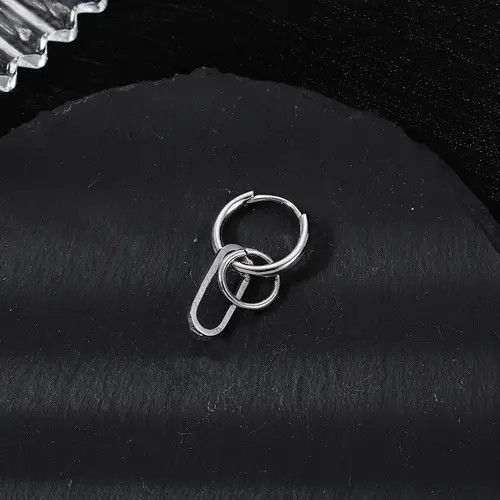 Diamond Earrings x Jewelry Vintage Earrings One Pairs Chrome Jewelry in Silver, Men's