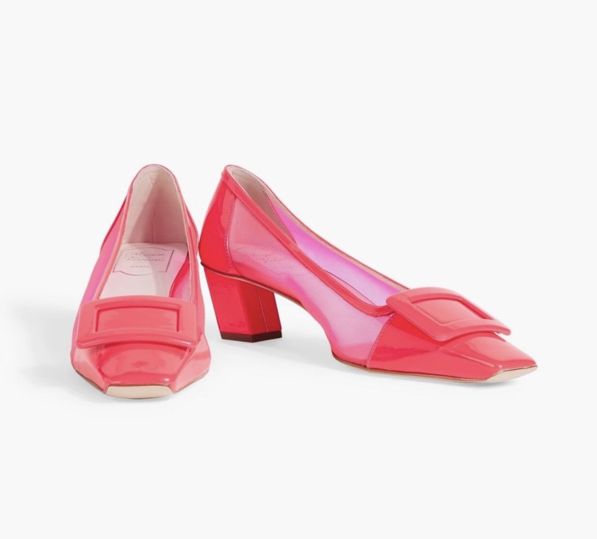 Roger Vivier ROGER VIVIER Belle Vivier Embellished mesh leather Pumps Size US 6 / IT 36 - 1 Thumbnail