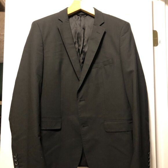 Zara Zara men's black sport coat jacket blazer size: 44R Size 44R - 2 Thumbnail