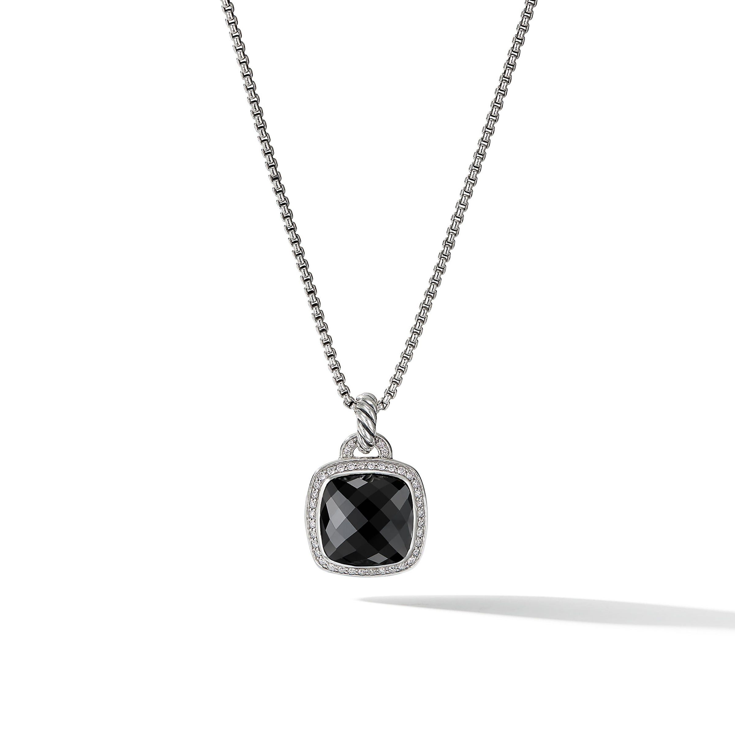 o1w1db10525 D12454D Pendant in Silver with Onyx and Diamond